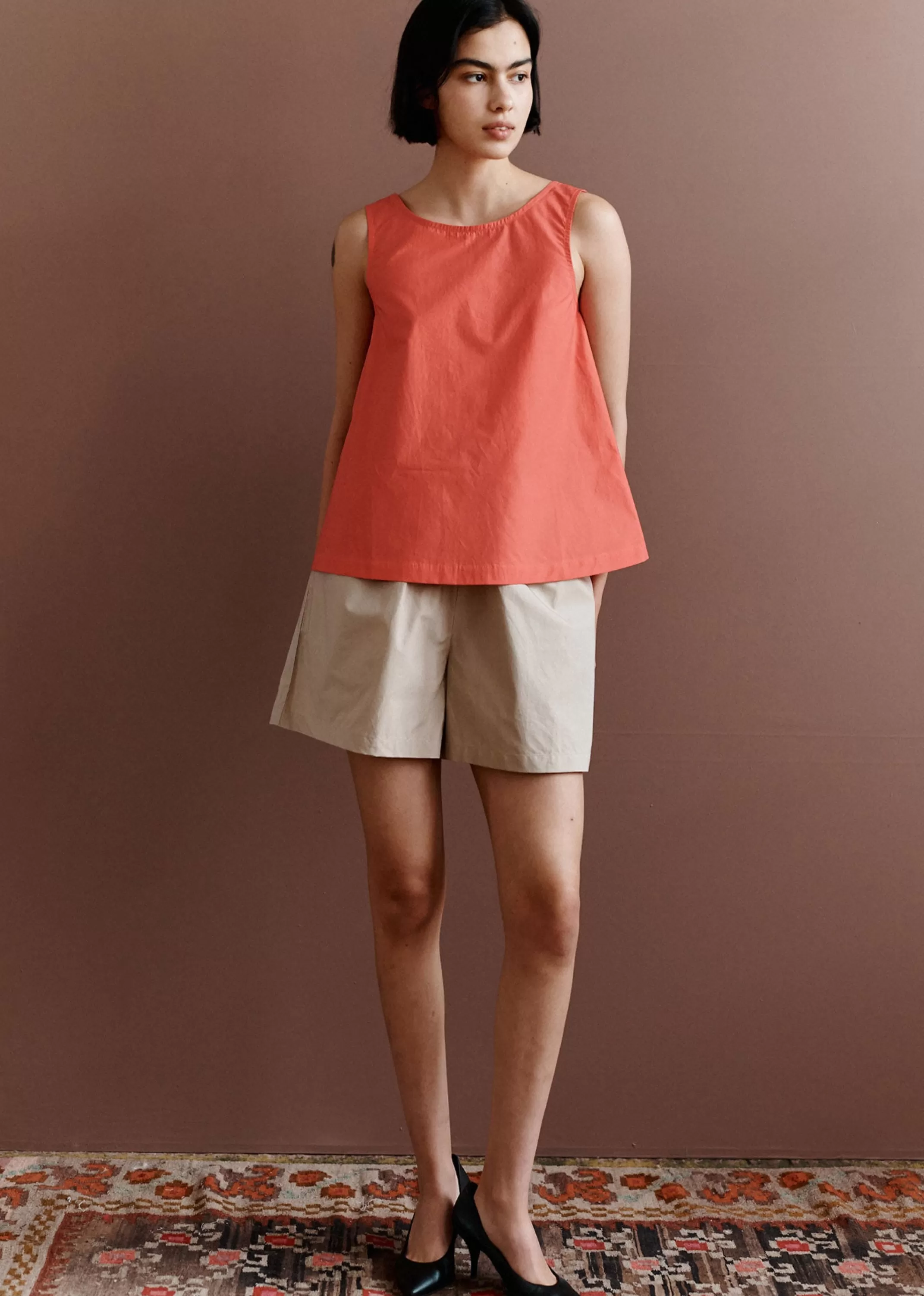Maglia Donna Tops Caramel - Modello A-Line con Scollo a V e Tonalità Frutti di Bosco