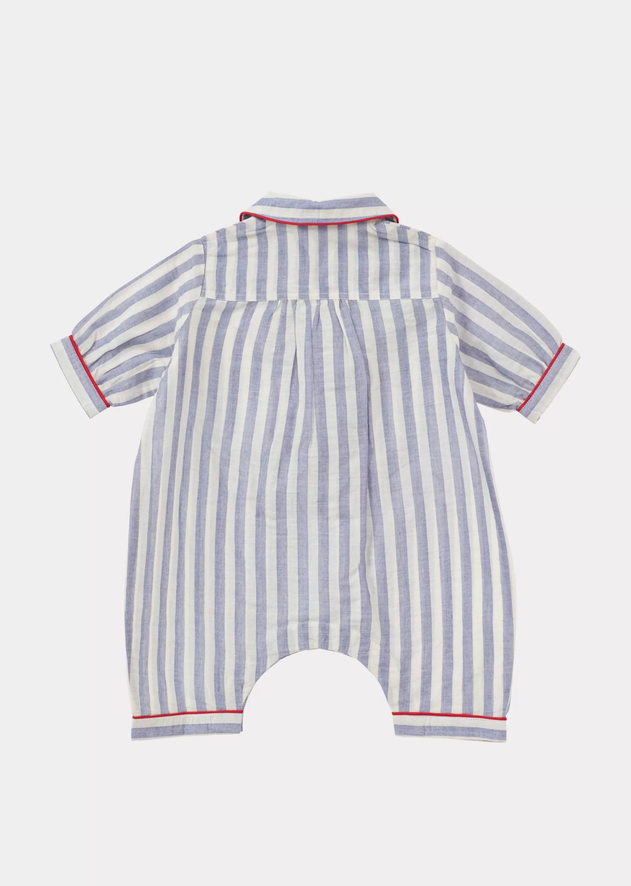 Pigiamino Morbido Neonato Caramello – Fantasia Righe Blu Notte per Coccole Dolci
