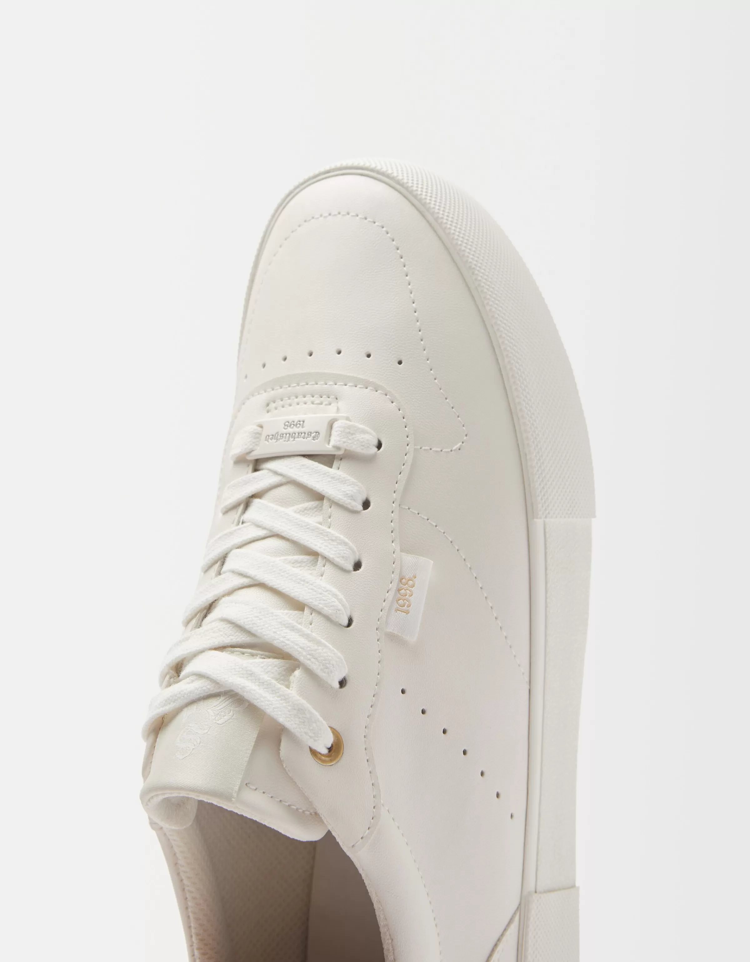 BERSHKA Sneakers Uomo Bianche - Scarpe Sportive Minimaliste Comode per Look Casual