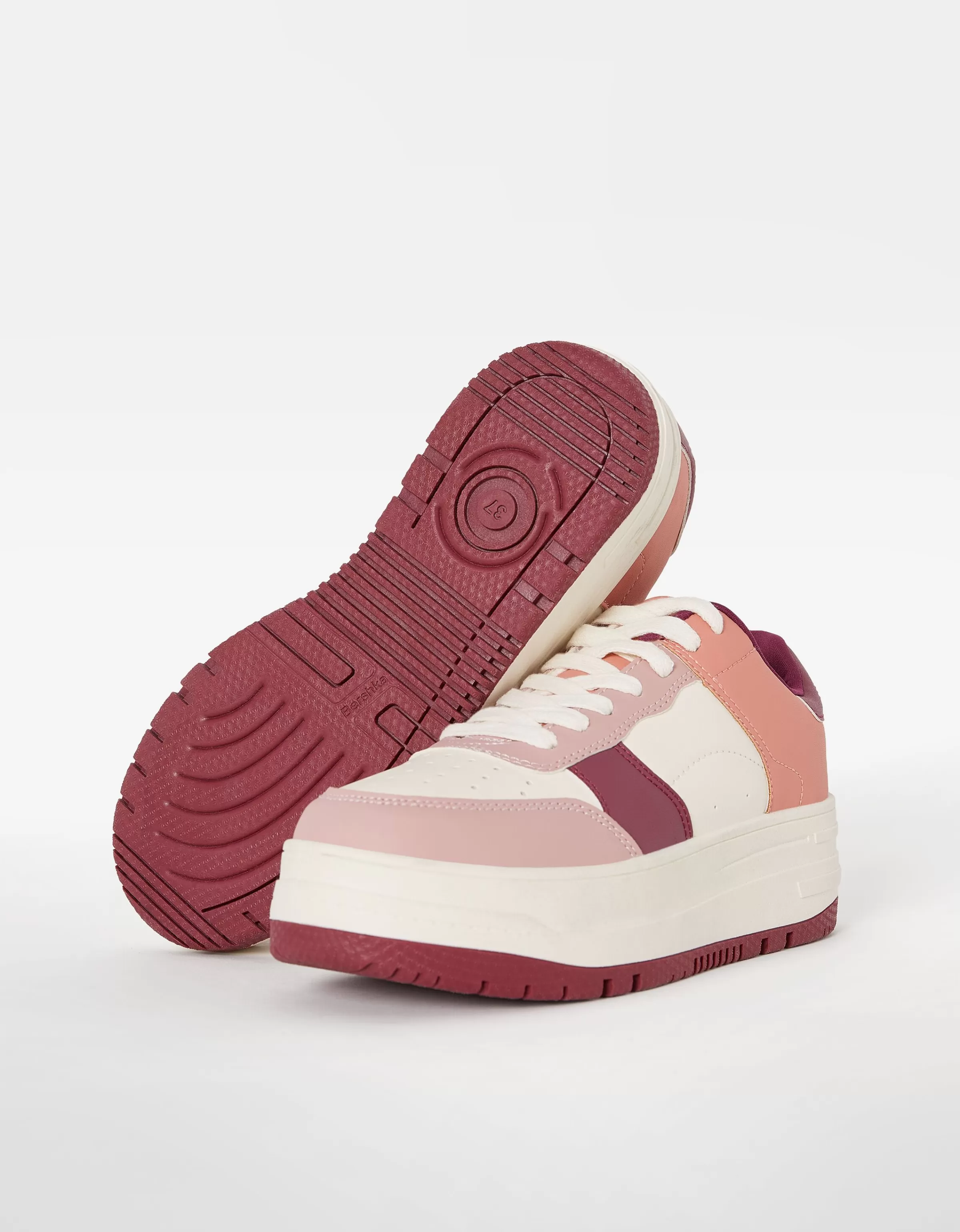 BERSHKA TEEN BSK - Sneakers con plateau rialzato, due texture contrastanti e fantasie vivaci - Calzature urban chic per adolescenti