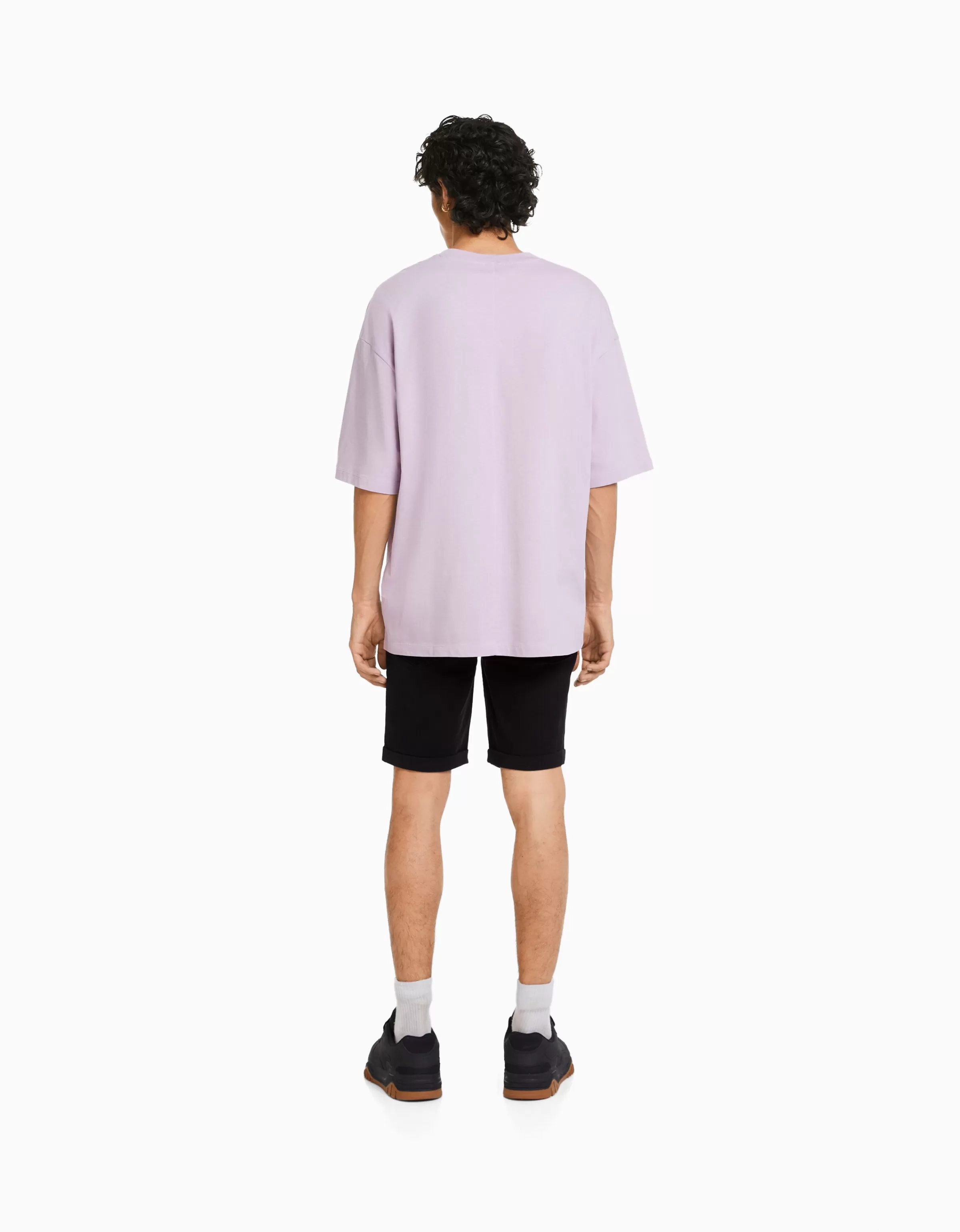 BERSHKA Short jeans moda skinny con orlo arrotolato blu scuro - ideali per look estivi casual