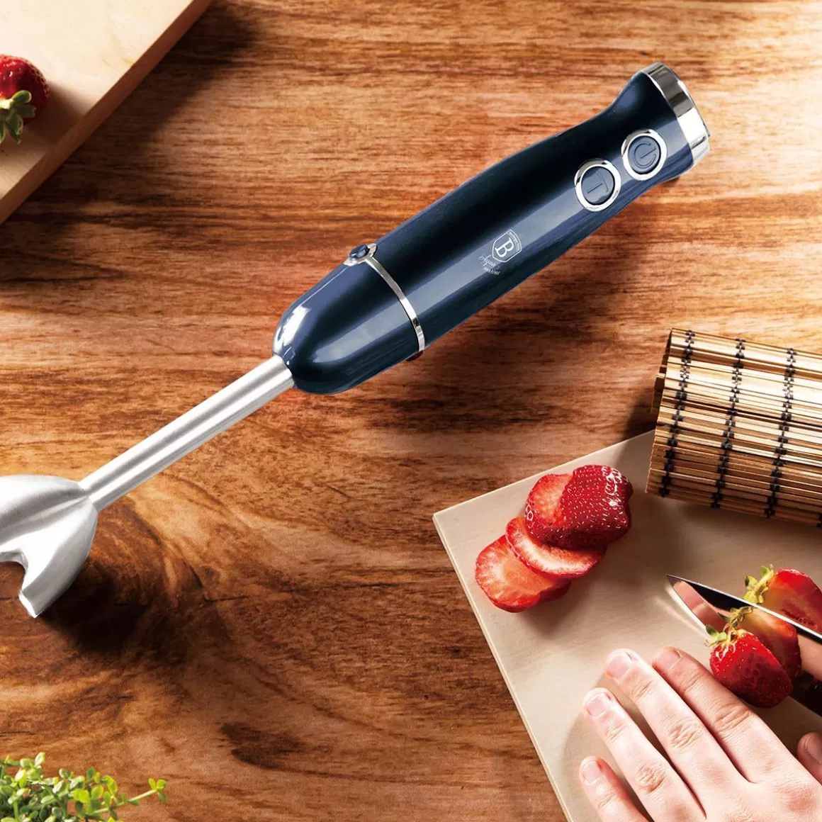 BERLINGER HAUS Frullatore Manuale Acquamarina - 500W Potente ed Elegante per Cucina Domestica