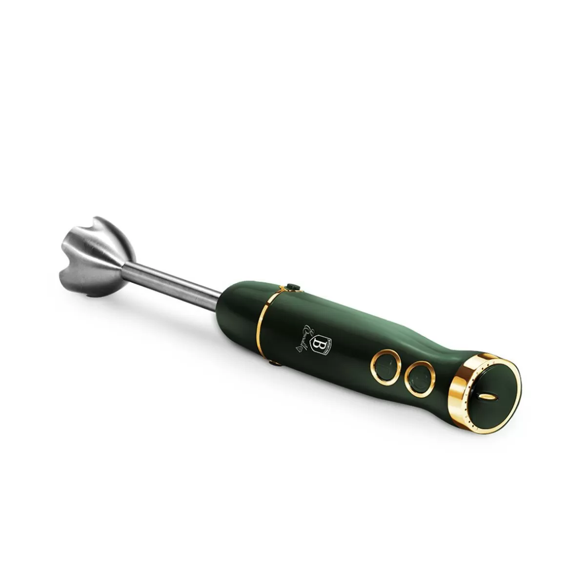 Frullatore Professionale BERLINGER HAUS Emerald 500W - Lama in Acciaio Inossidabile, Bicchiere in Vetro Antigraffio, 5 Velocità Regolabili, Funzionamento Silenzioso, Perfetto per Frullati e Zuppe Casalinghe