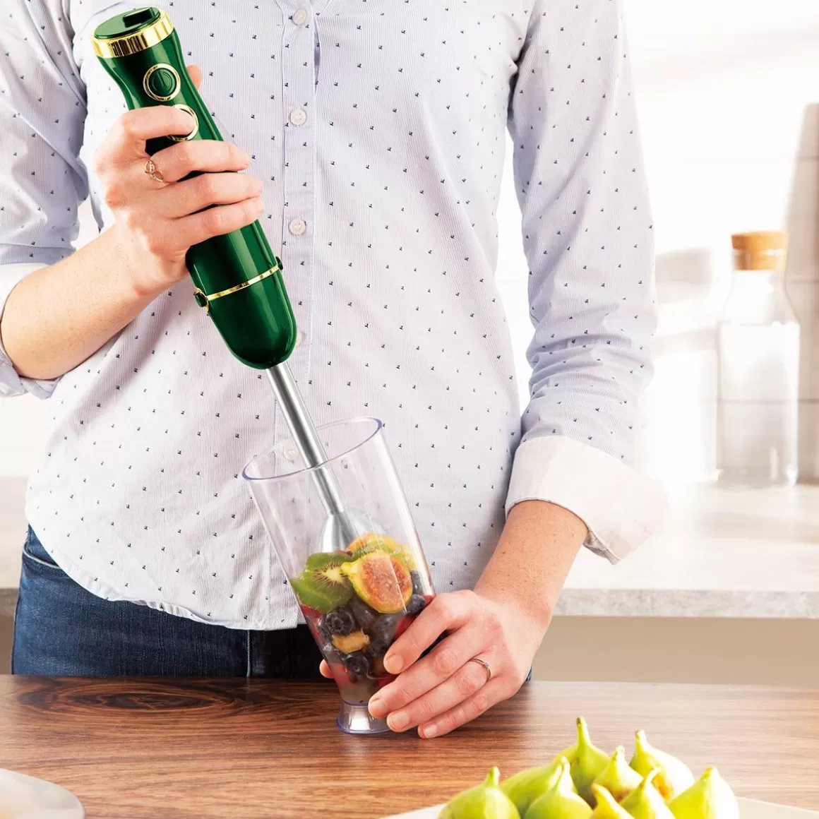 Frullatore Professionale BERLINGER HAUS Emerald 500W - Lama in Acciaio Inossidabile, Bicchiere in Vetro Antigraffio, 5 Velocità Regolabili, Funzionamento Silenzioso, Perfetto per Frullati e Zuppe Casalinghe