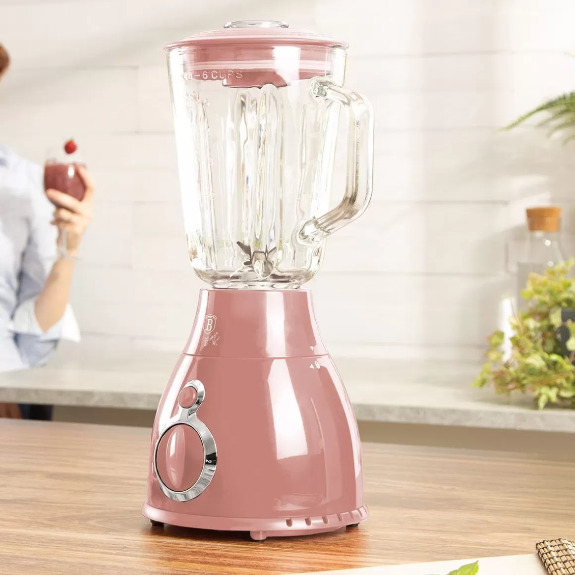 Frullatore BERLINGER HAUS Modello I-Rose con Bicchiere da 1,5 Litri - Design Moderno e Funzionale