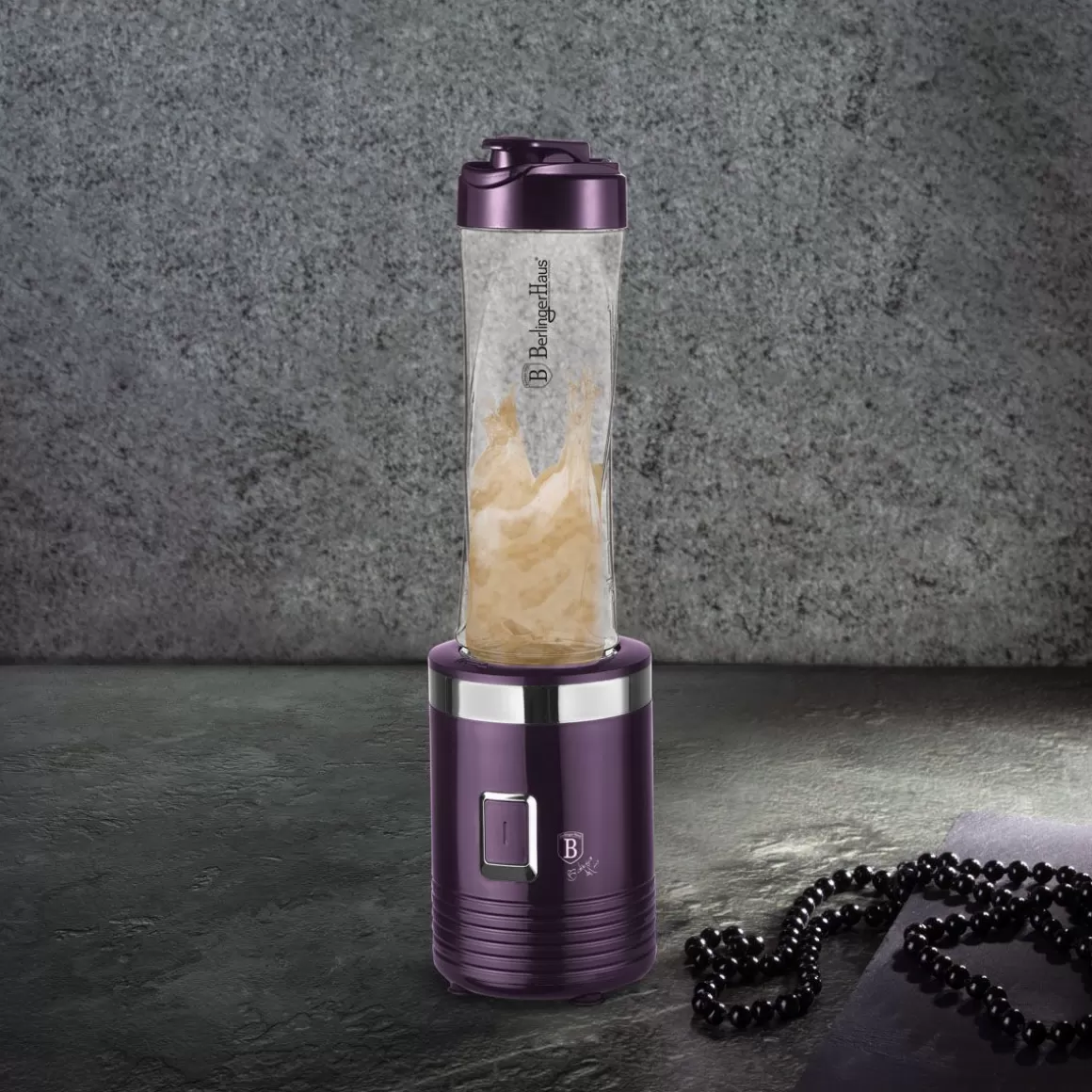 Frullatore Professionale BERLINGER HAUS Eclissi Viola - Potente 250W per Smoothie Cremosi, Design Elegante con Finiture Metallizzate