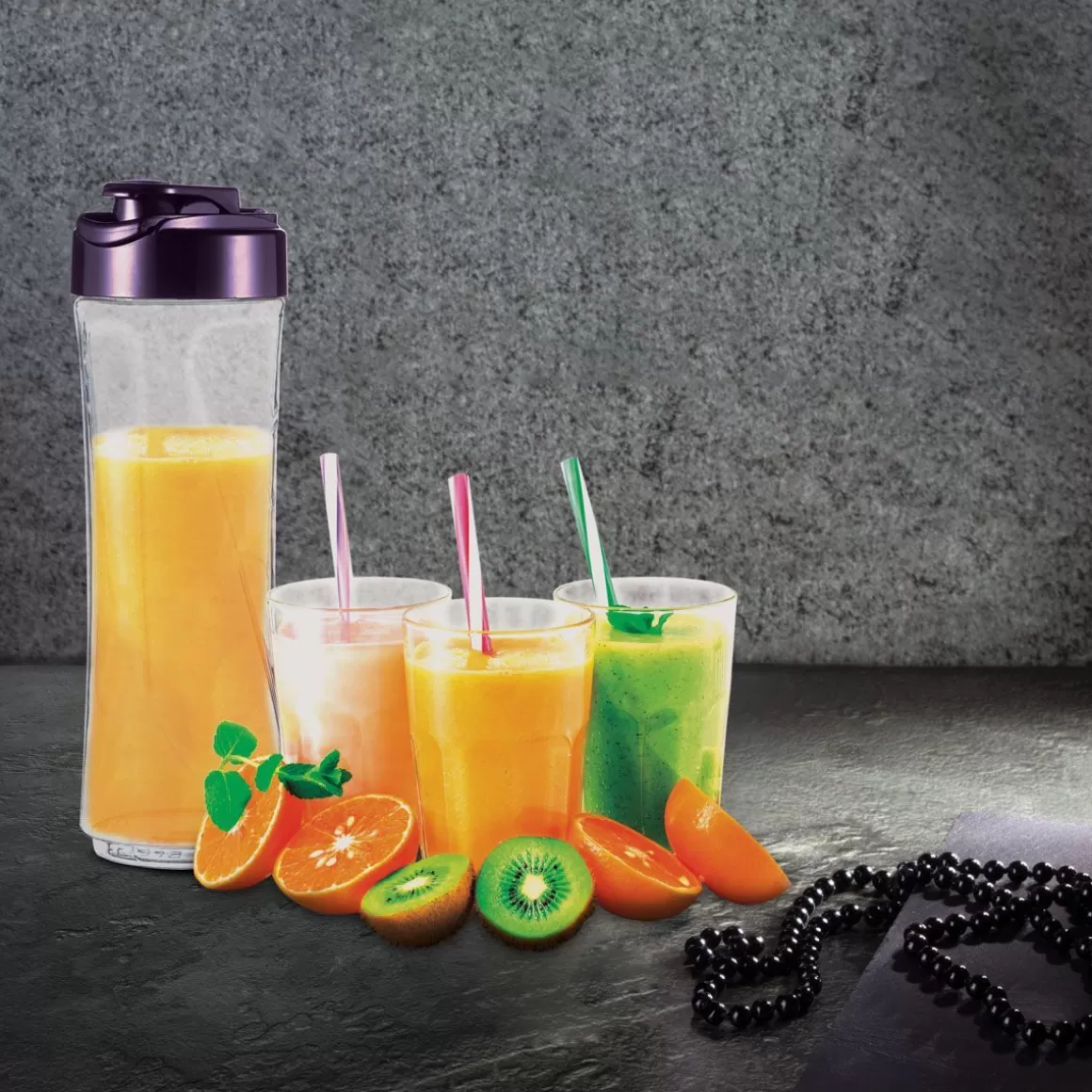 Frullatore Professionale BERLINGER HAUS Eclissi Viola - Potente 250W per Smoothie Cremosi, Design Elegante con Finiture Metallizzate