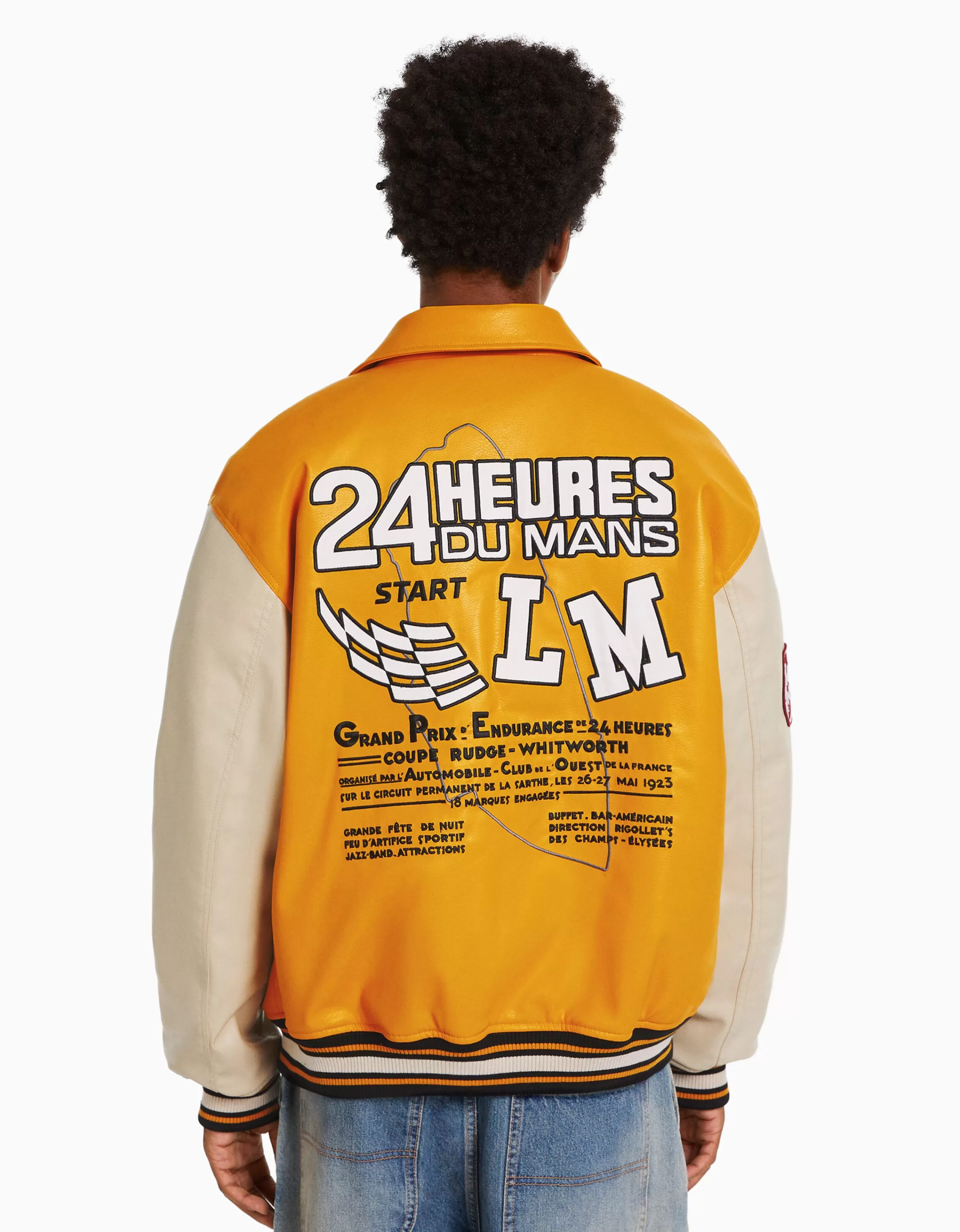 BERSHKA - Giubbotto da Corsa Iconico 24 Ore di Le Mans in Giallo Brillante