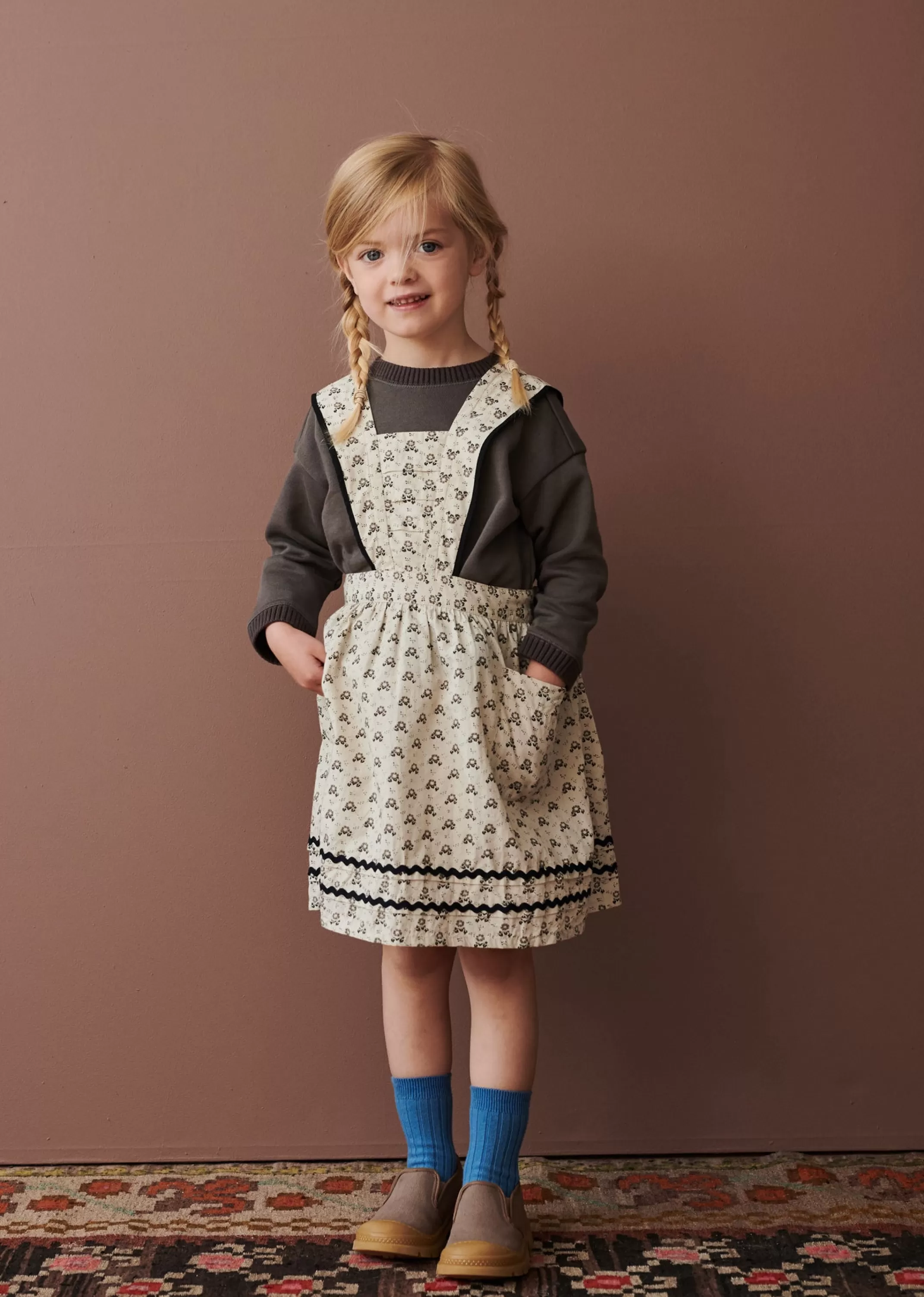 Gonna Primavera Carola - Stilista CARAMEL con Motivo Pois e Fiori Eleganti