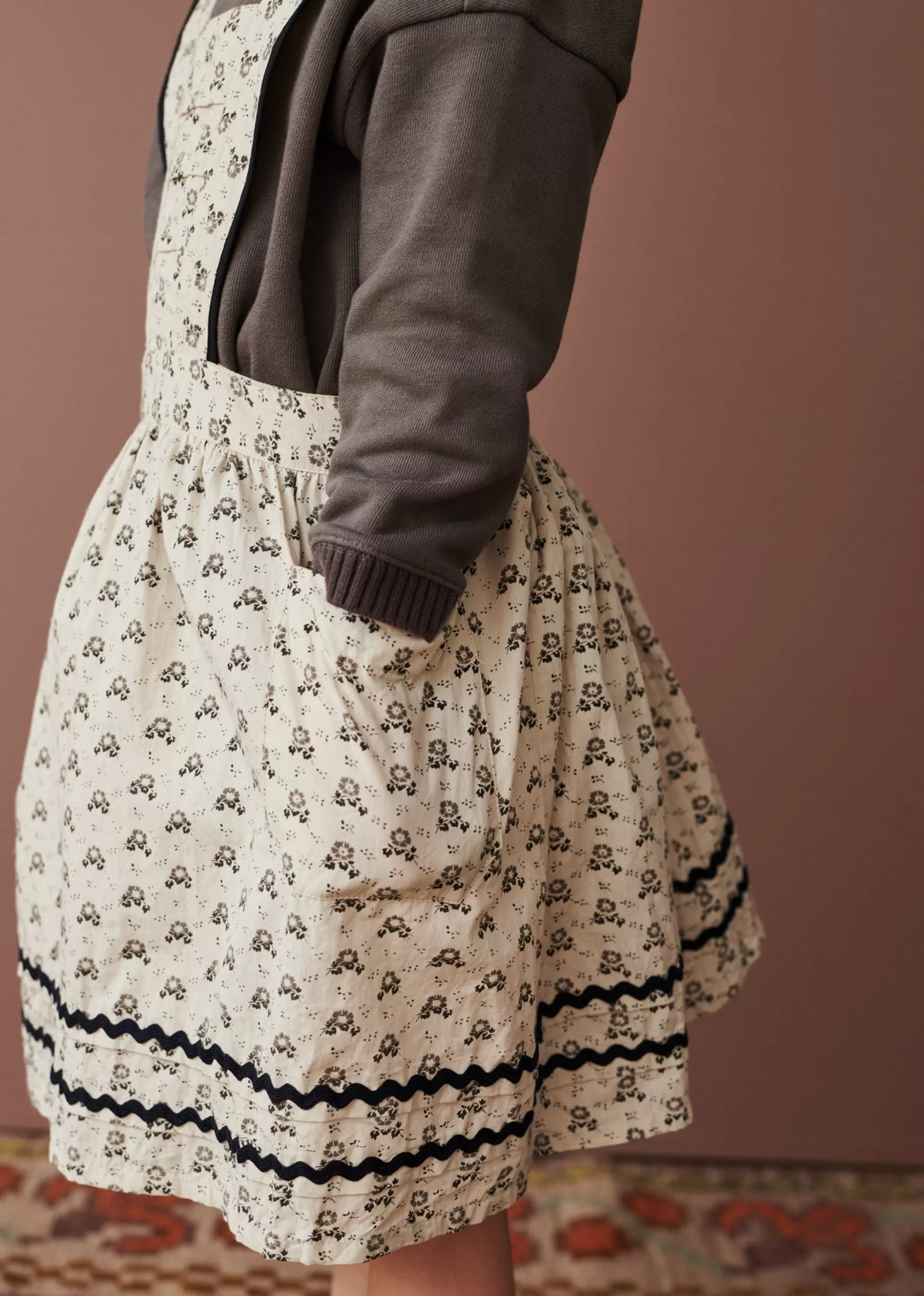 Gonna Primavera Carola - Stilista CARAMEL con Motivo Pois e Fiori Eleganti