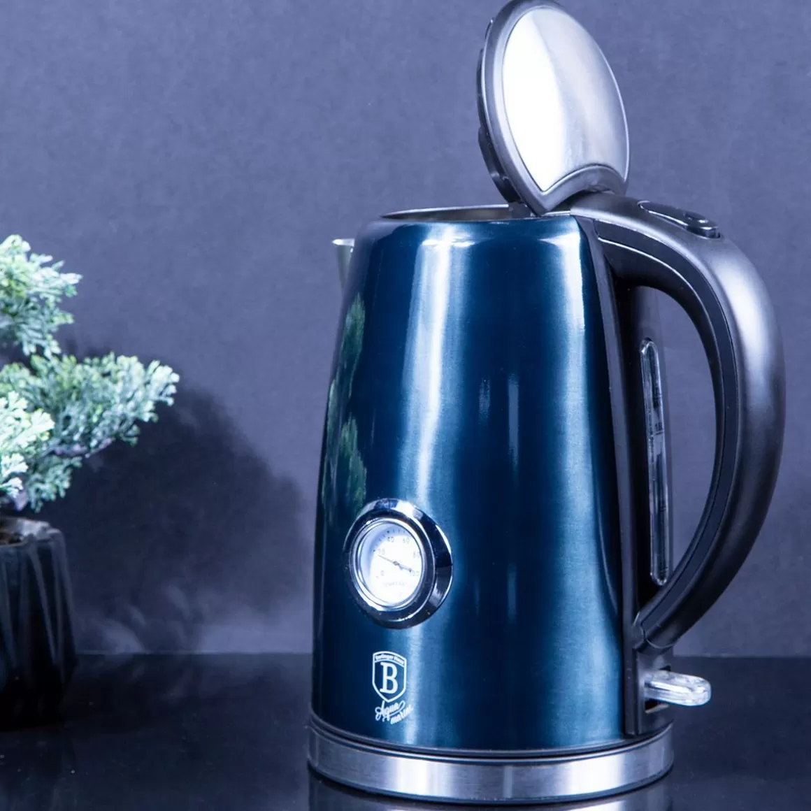 BERLINGER HAUS Bollitore Elettrico Aquamarine con Termoscopio, 1.7L Design Intelligente per Infusi Perfetti