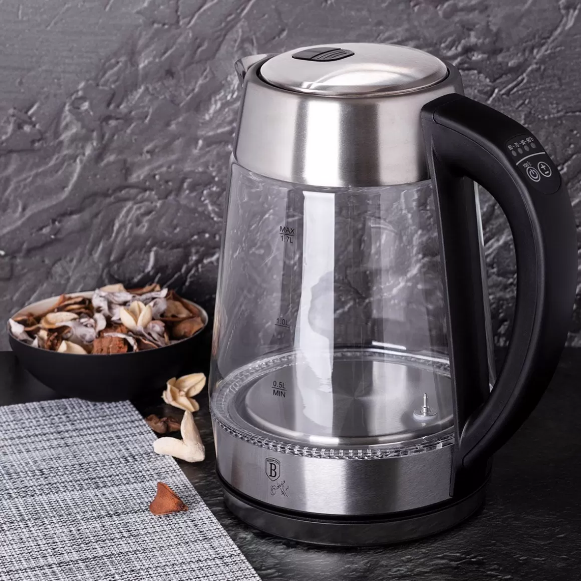 Bollitore Elettrico BERLINGER Haus Eternal Z - Design Elegante in Nero/Argento con Controllo Temperatura Personalizzabile, Capacità 1,7 Litri per Infusi Perfetti