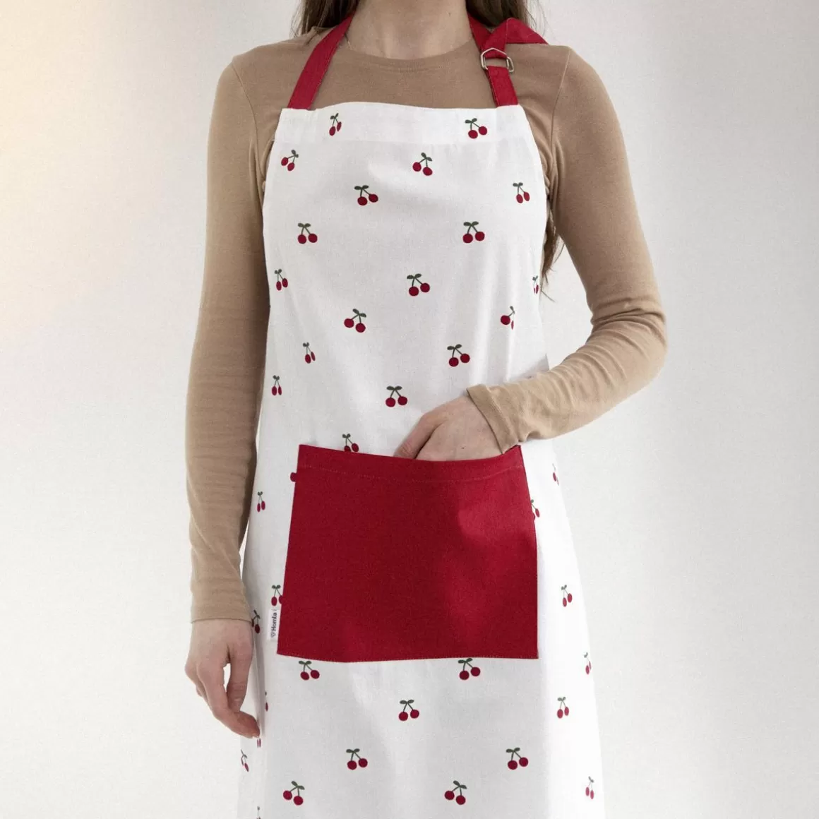 Grembiule Cucina Cherrine con Fantasia Ciliegie HOMLA - 60x80 cm Pratico e Decorativo
