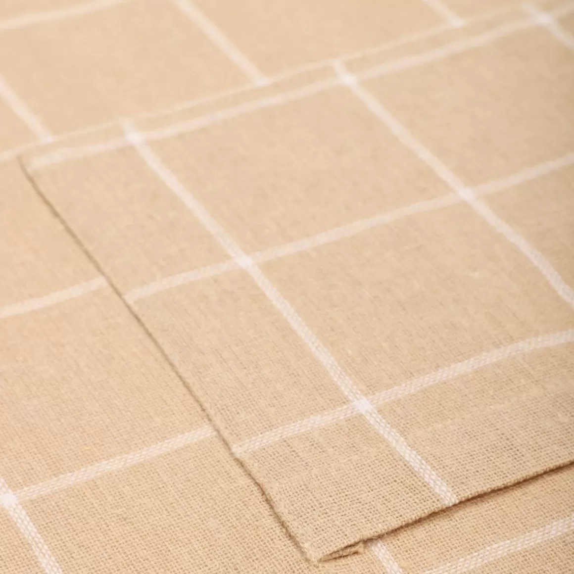 HOMLA Grembiule da Cucina Morgan in Beige con Disegno Quadrettato 60x80 cm