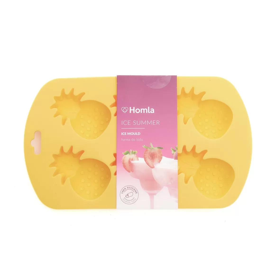 HOMLA Stampo per Ghiaccio Estivo a Forma di Ananas - Formato Fresco 19x11,5 cm per Cocktail Creativi