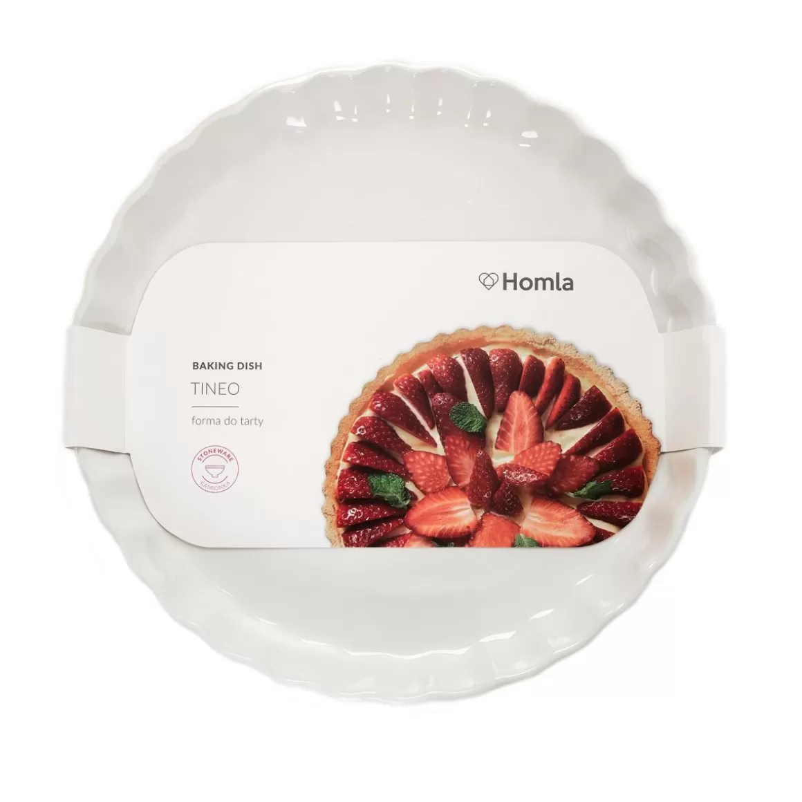 HOMLA Teglia Professionale Tineo per Dolci - Stampo Antiaderente in Ceramica Bianca 27 cm con Rivestimento per Cottura Uniforme