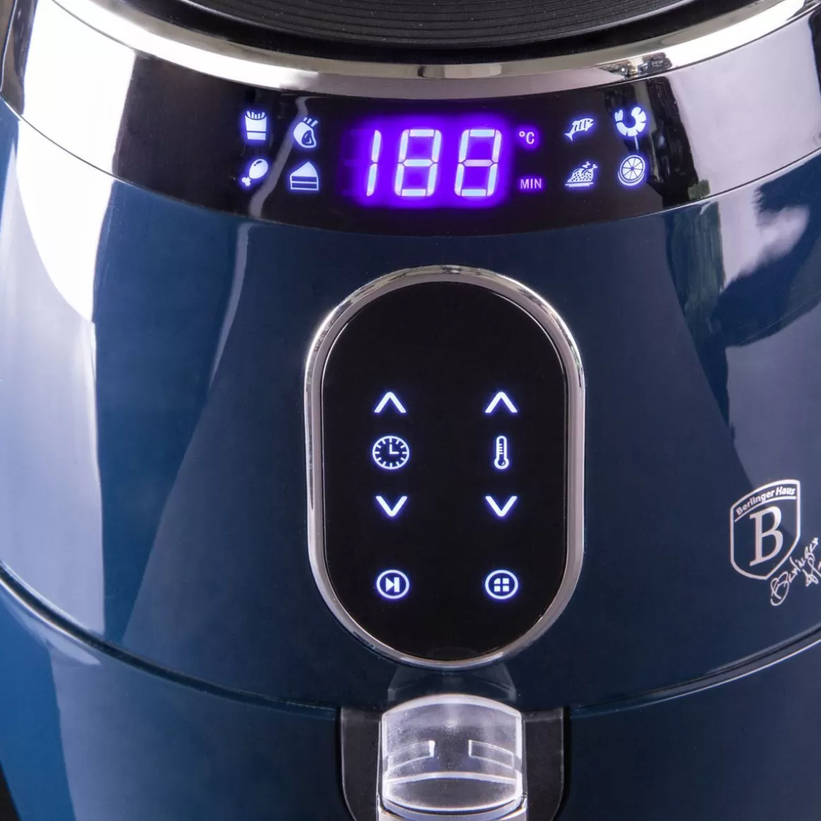 BERLINGER HAUS Friggitrice Senza Olio 1350W - Design Azzurro Acquamarina, Capacità 2,6 Litri per Cotture Leggere e Croccanti