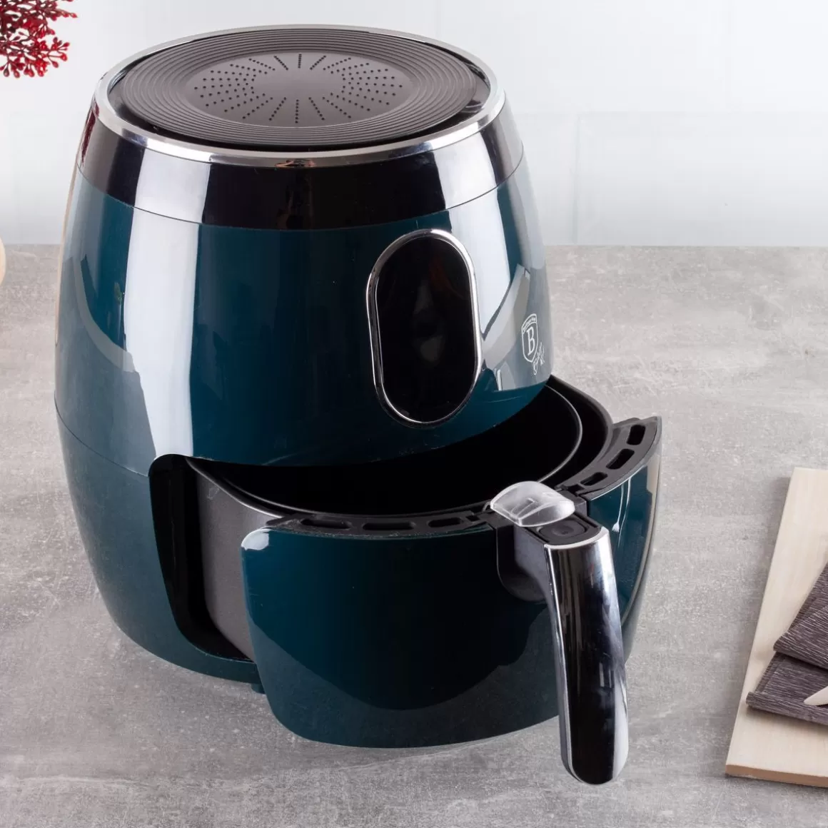 BERLINGER HAUS Friggitrice Senza Olio 1350W - Design Azzurro Acquamarina, Capacità 2,6 Litri per Cotture Leggere e Croccanti
