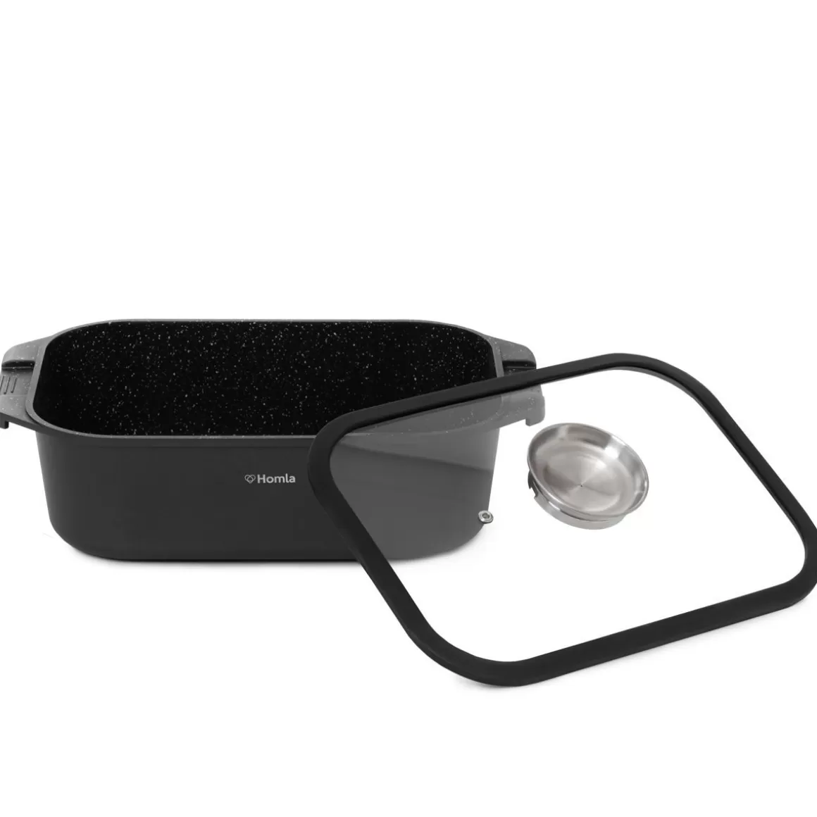 Pentola in Pietra Ollare Premium Darren con Coperchio HOMLA, Teglia da Forno 7 Litri per Cottura Uniforme