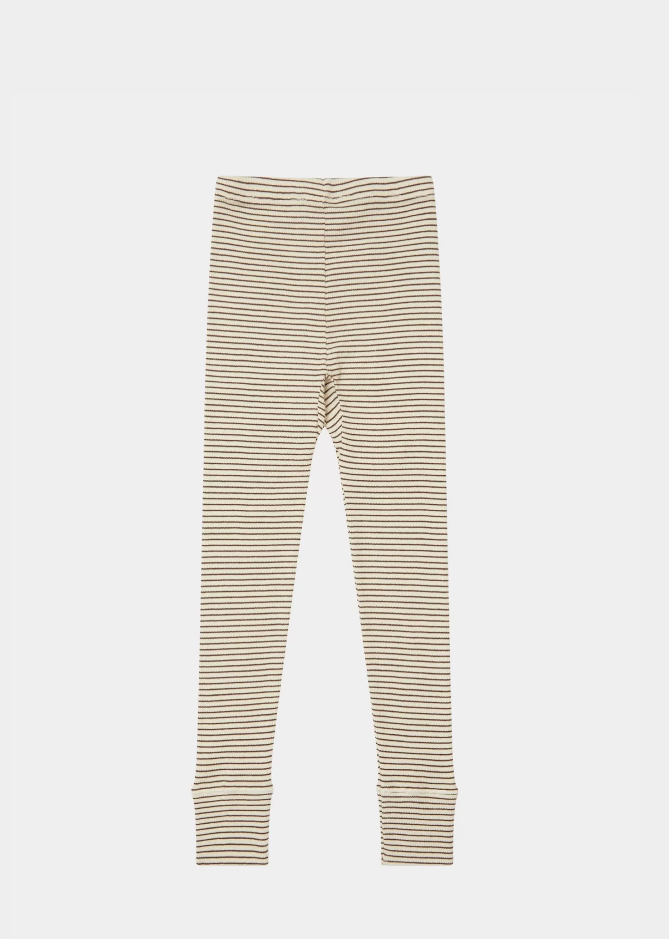 Comode Leggings CARAMEL Judd con Righe Avorio e Cioccolato - Stile Casual con Fascia Vita Rinforzata