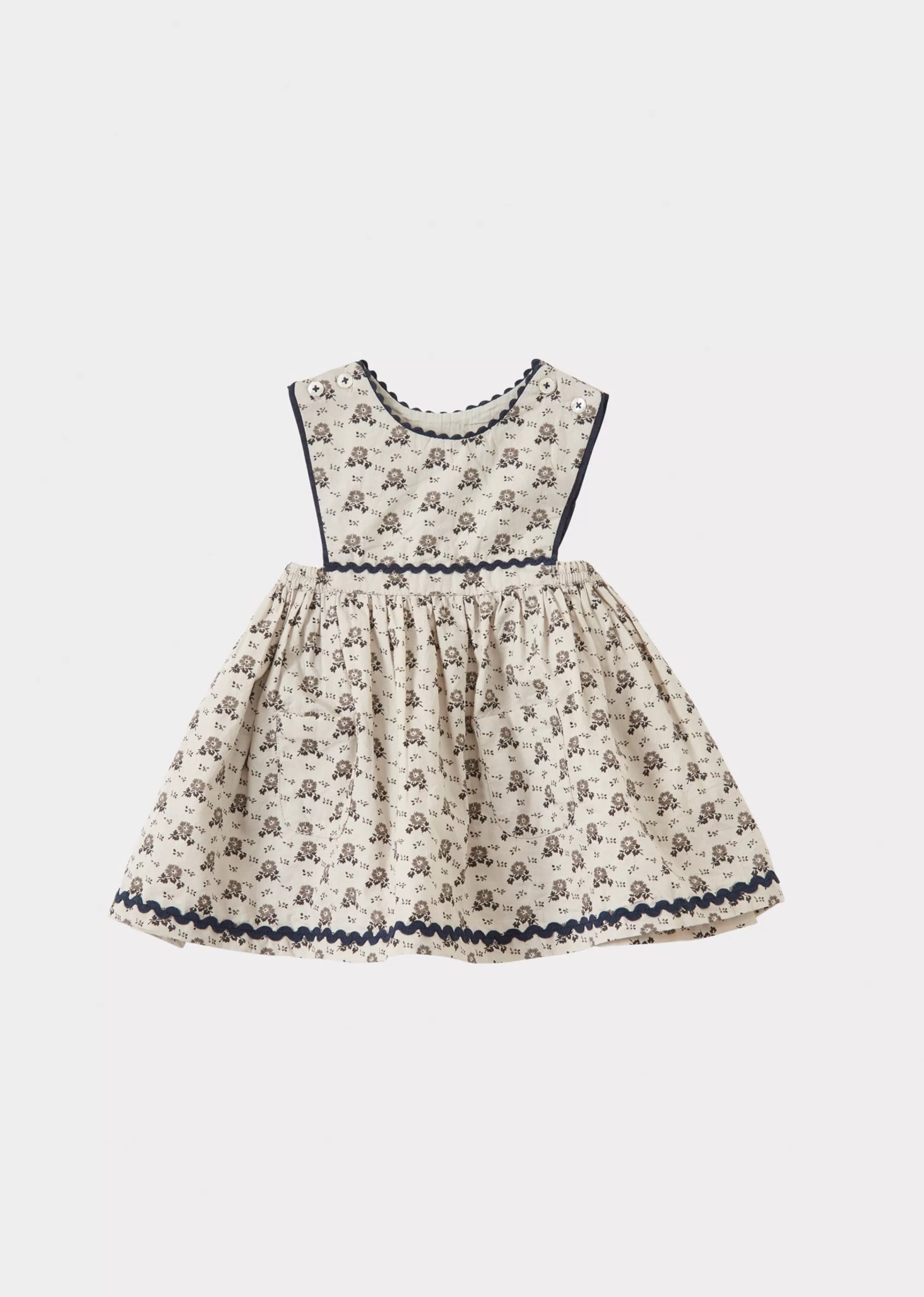 Vestito Delicato per Bambina con Stampa Fiorellini e Puntini - Collezione Jupiter by CARAMEL | Abito Primavera Estate con Ricami Eleganti e Taglio Comodo