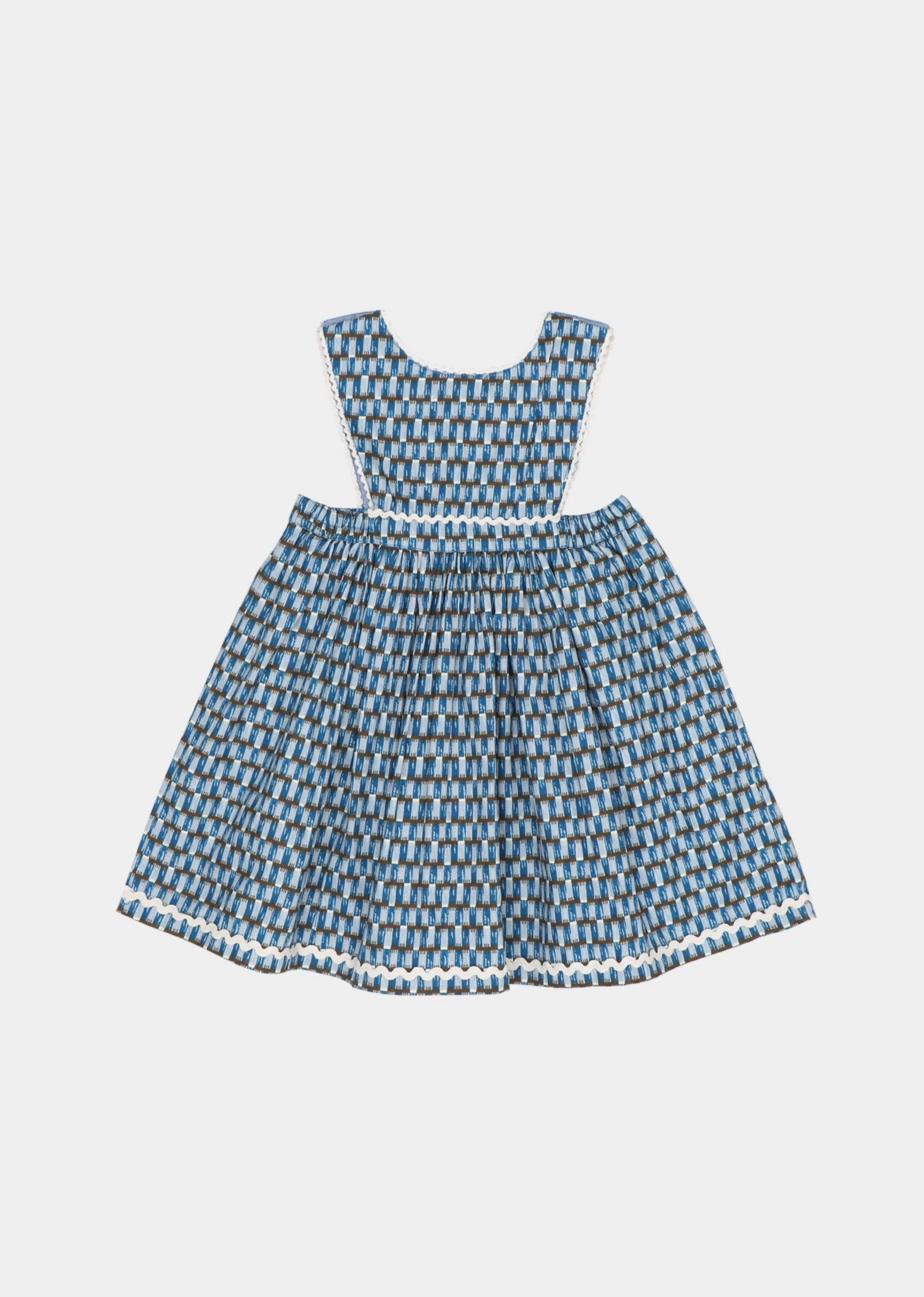 CARAMEL Abito Neonato Jupiter – Stampa Geometrica Blu con Design Coordinato