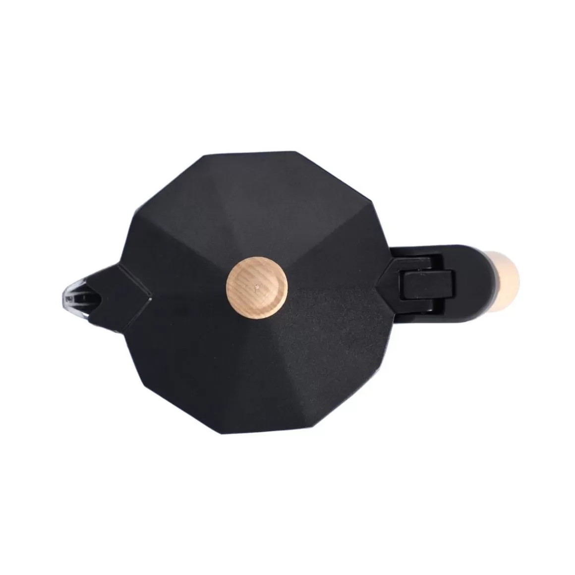 HOMLA Caffettiera Mia Mokka - Design Classico Nero con Manico in Legno, Capacità 6 Tazze