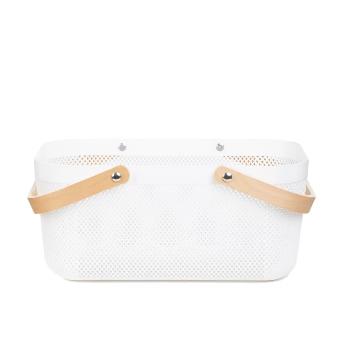 HOMLA Cesto Organizzatore Elijah Bialy in Polipropilene, Misure 24,5x40x19 cm - Ideale per Casa e Ufficio