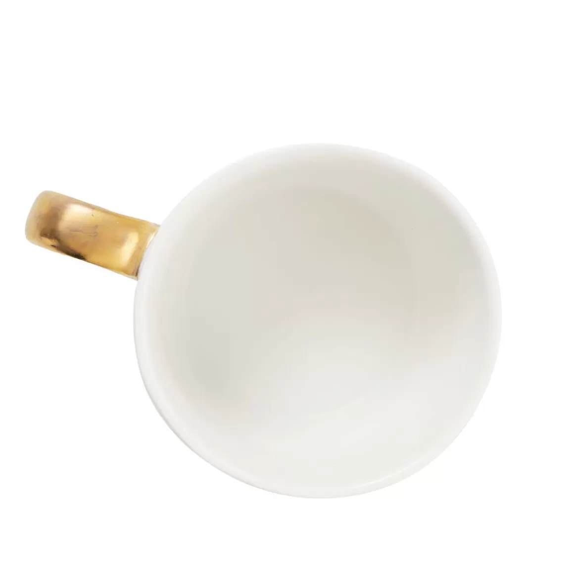 Tazza Artigianale HOMLA Frizzy - Decorata a Mano con Motivi di Limoni e Manico Dorato, Capacità 300 ml