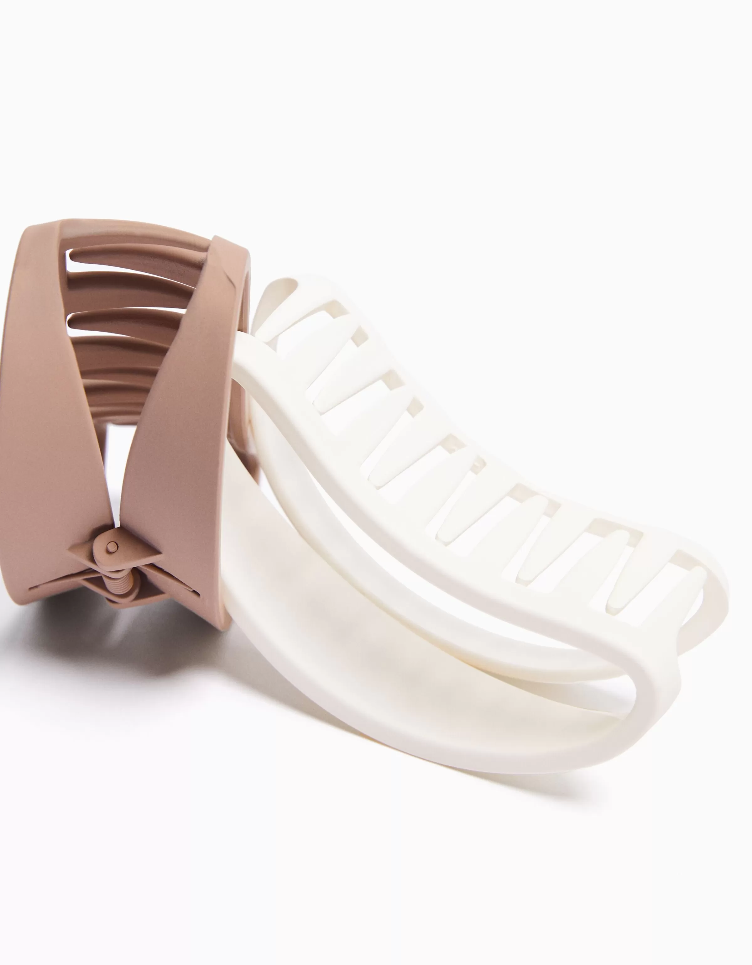 Bershka Fermacapelli Minimalisti: Coppia di 2 in Bianco Opaco - Forma Ovale per Styling Naturale
