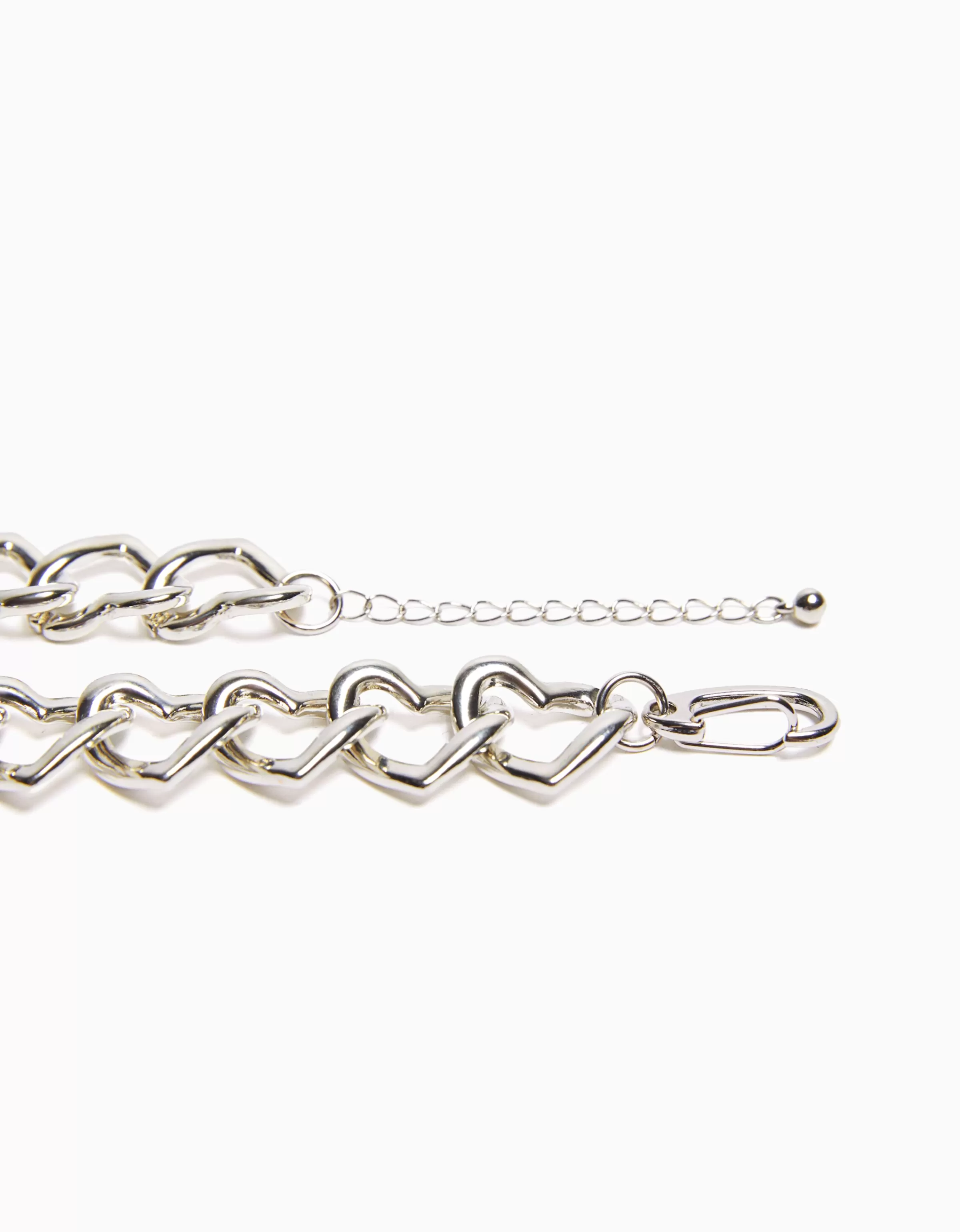 Collezione One Love - Elegante set con 3 anelli e collana in argento sterling, stile minimal BERSHKA.