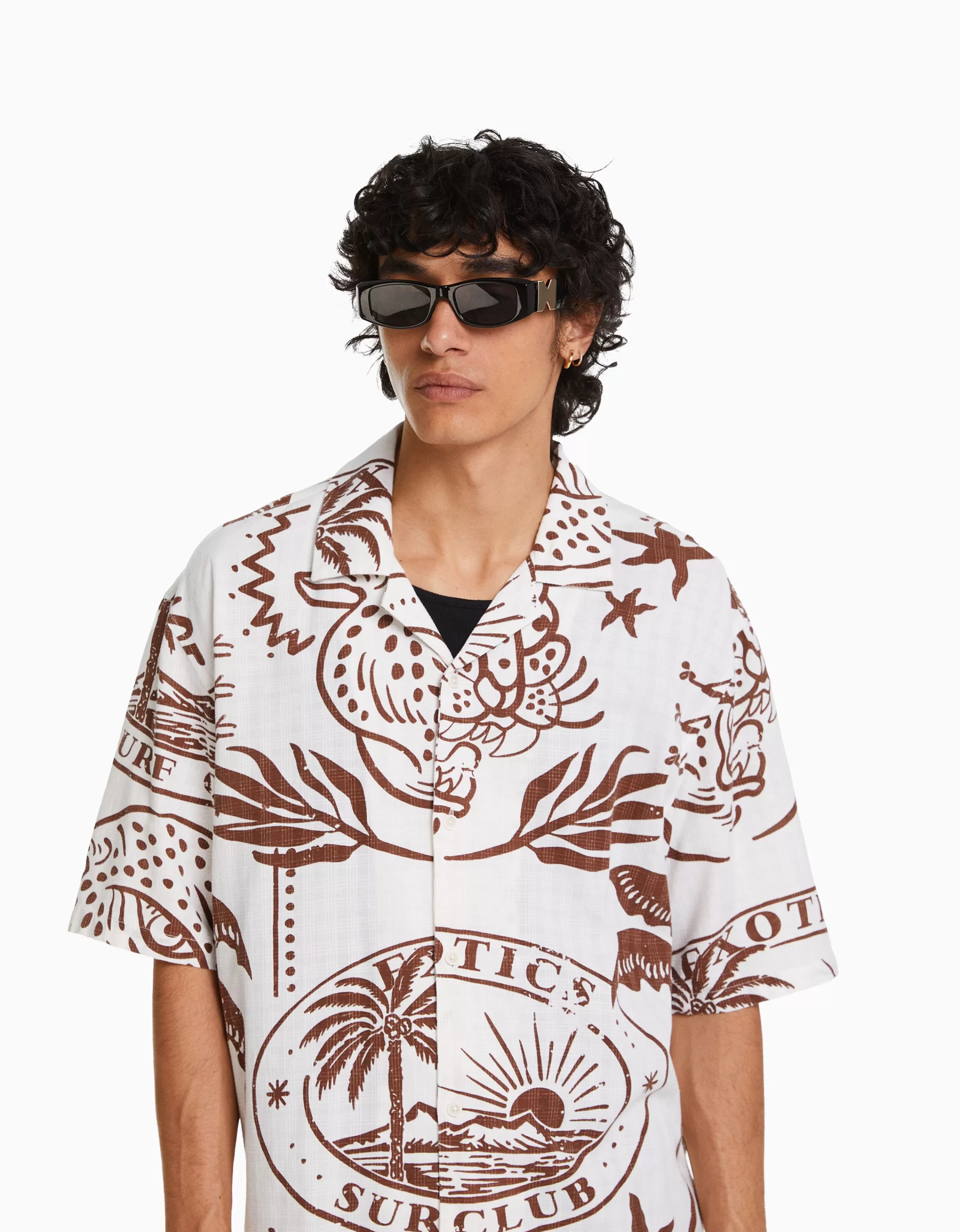 Occhiali da Sole BERSHKA con Finiture Metallizzate - Nero Intenso