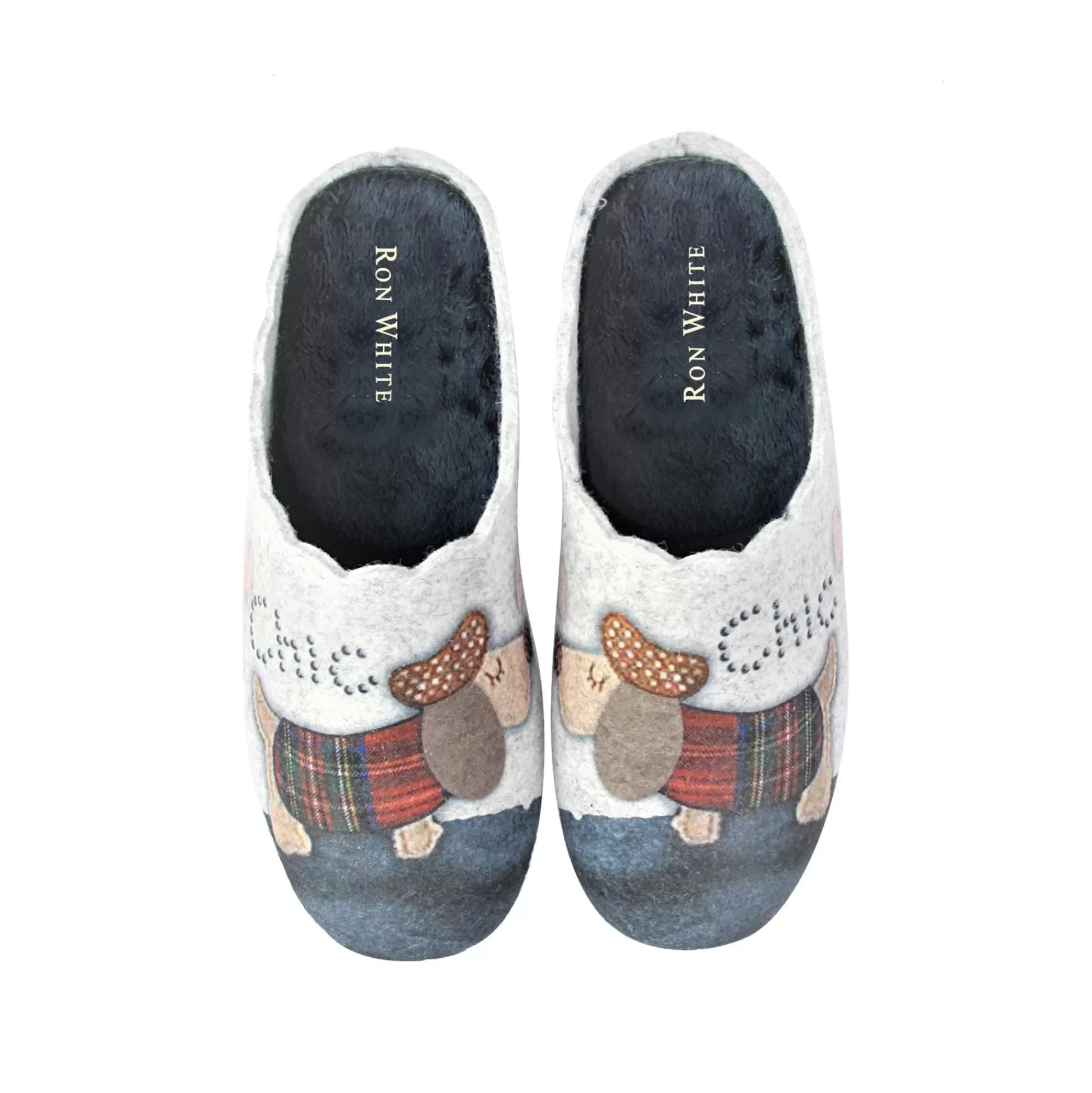 Pantofole in Peluche con Design Lupo Accoglienti - Calzature MorBide per Donna Ron White Collection