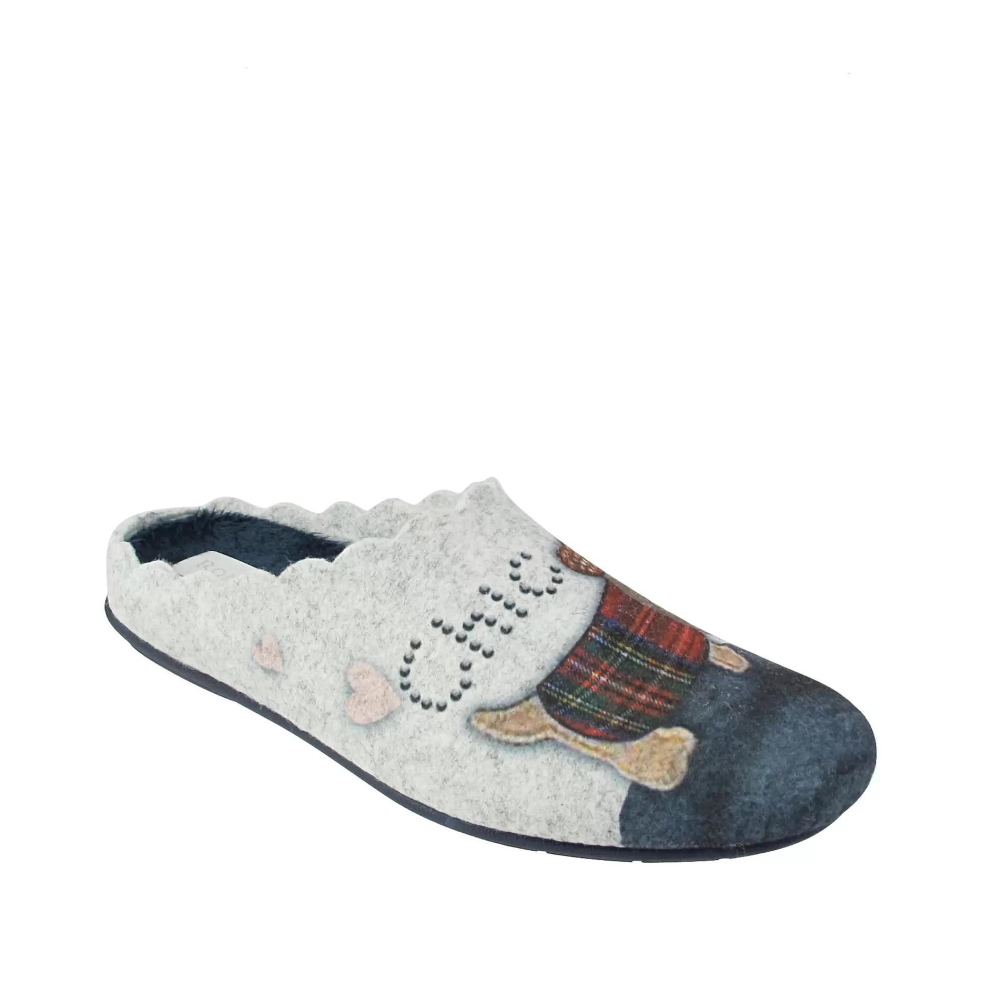 Pantofole in Peluche con Design Lupo Accoglienti - Calzature MorBide per Donna Ron White Collection