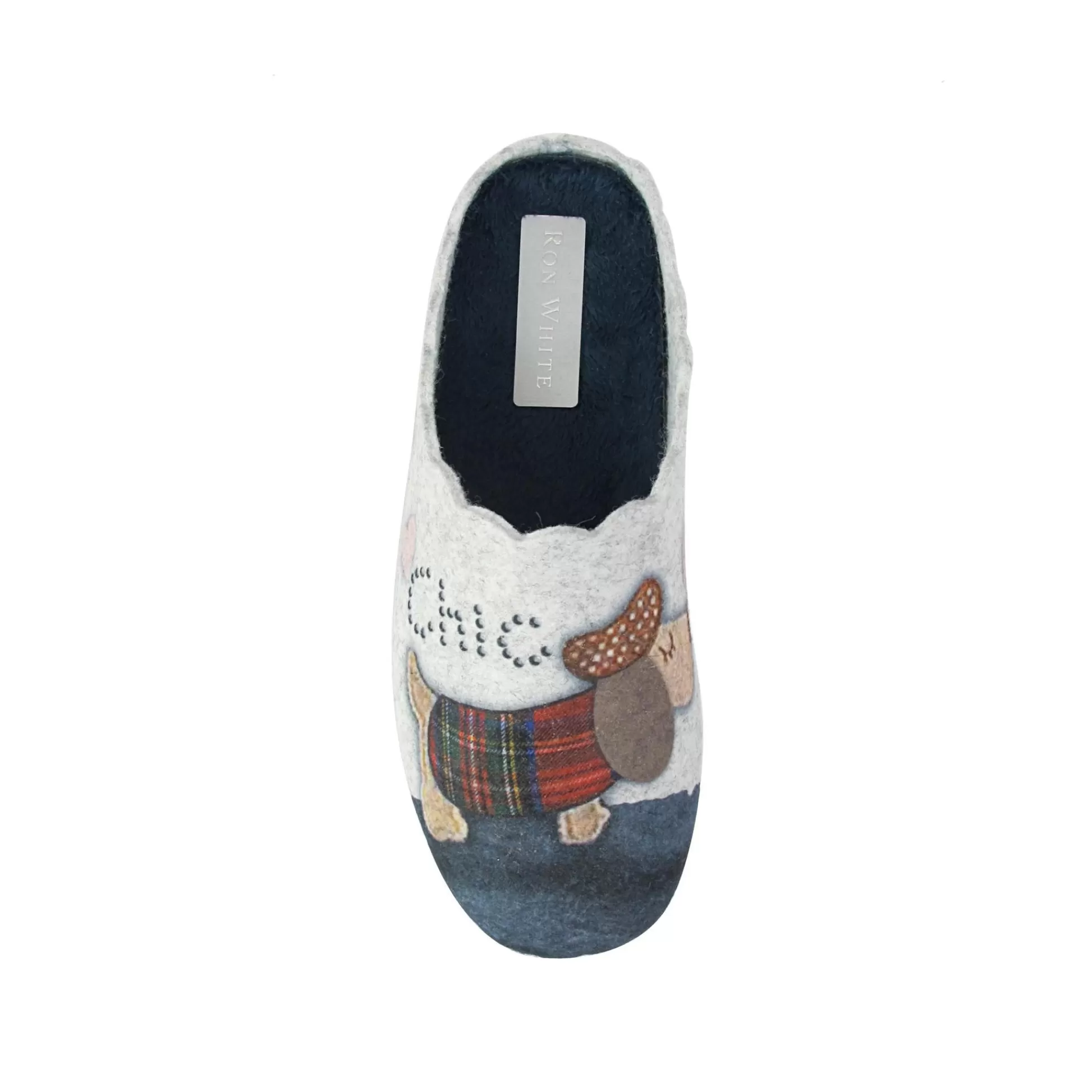 Pantofole in Peluche con Design Lupo Accoglienti - Calzature MorBide per Donna Ron White Collection