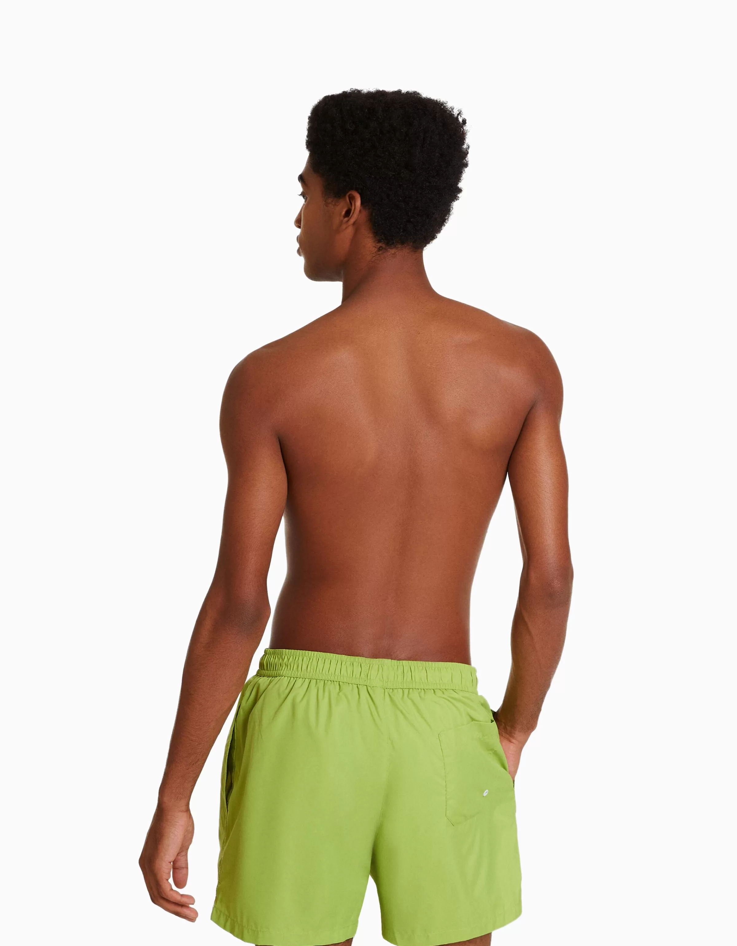BERSHKA Costume da Bagno Essenziale Donna - Tinta Unita Acquamarina, Modello Minimal Con Fascia Vita Regolabile
