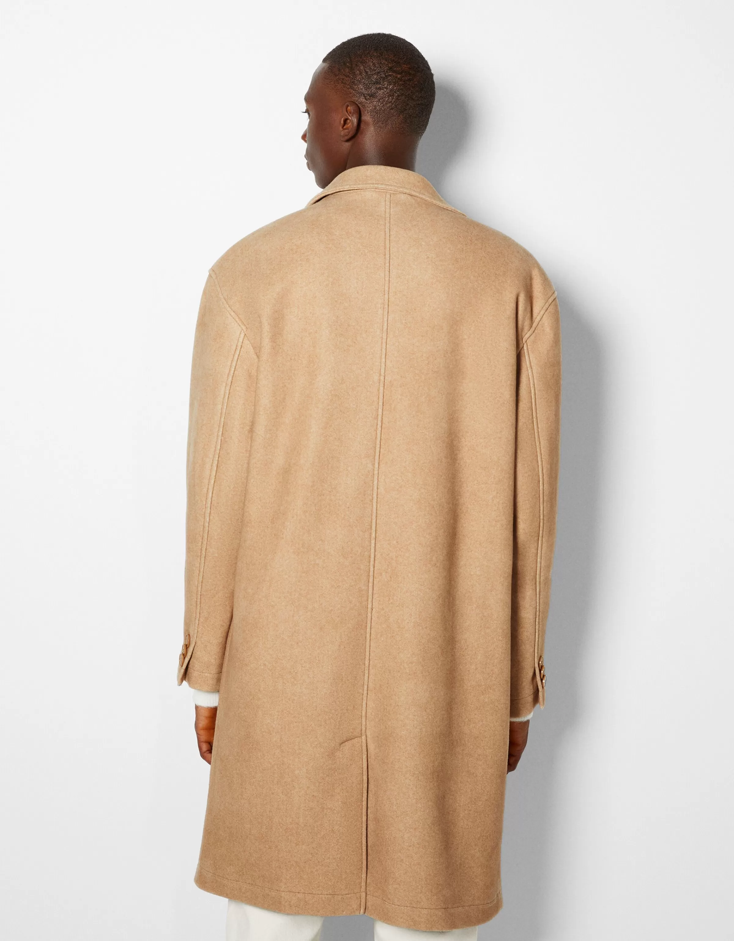 BERSHKA® Giubbotti e Cappotti - Cappotto Confortevole in Tono Cammello, Morbido ed Elegante