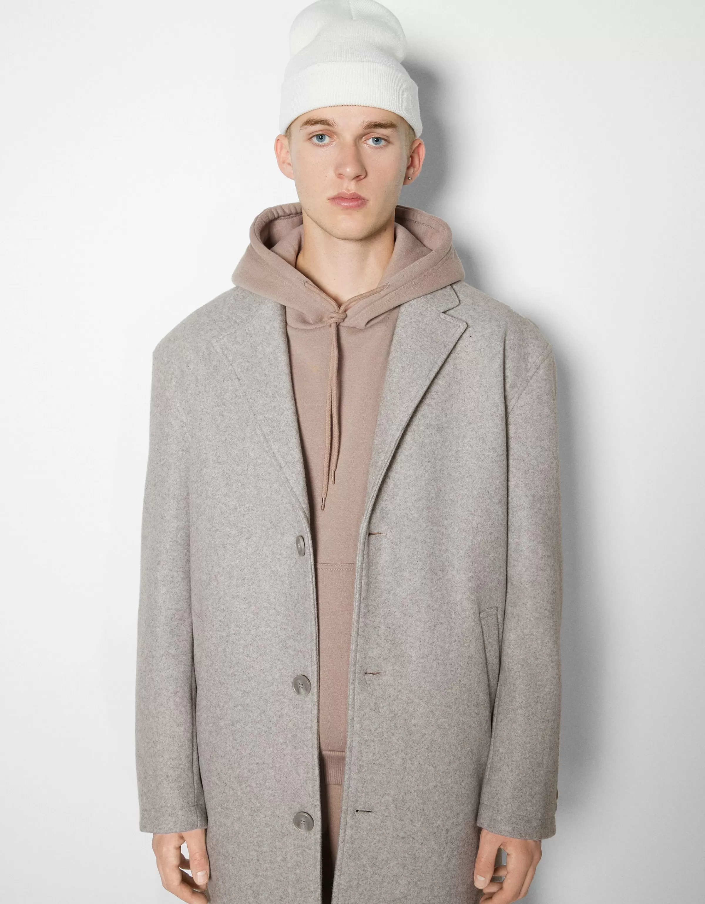 BERSHKA | Giubbotti e Cappotti Invernali - Cappotto Morbido in Tonalità Cammello, Ideale per Stagioni Fredde