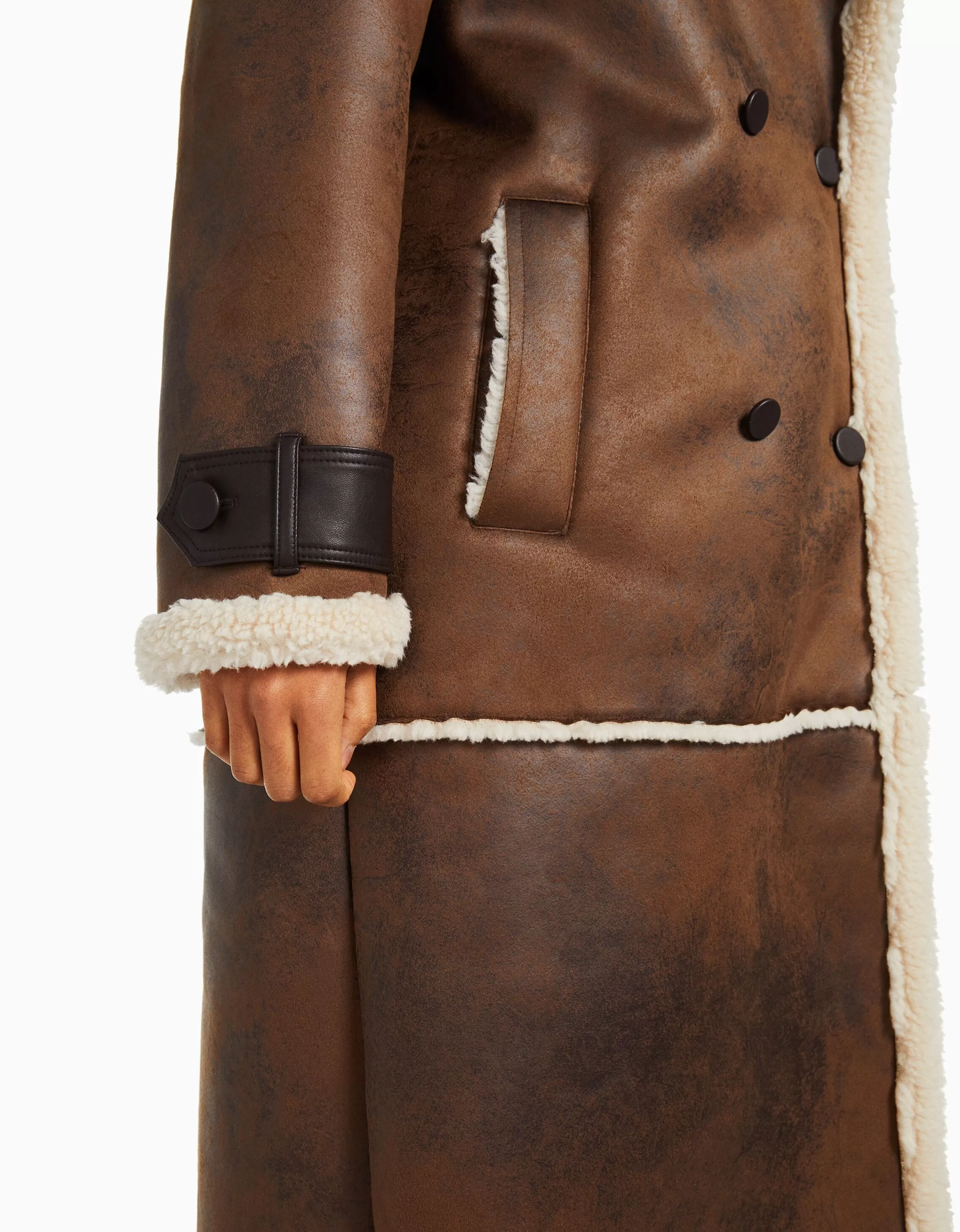Cappotto Lungo Doppia Faccia Bershka - Elegante Marrone per Stagione Autunno-Inverno