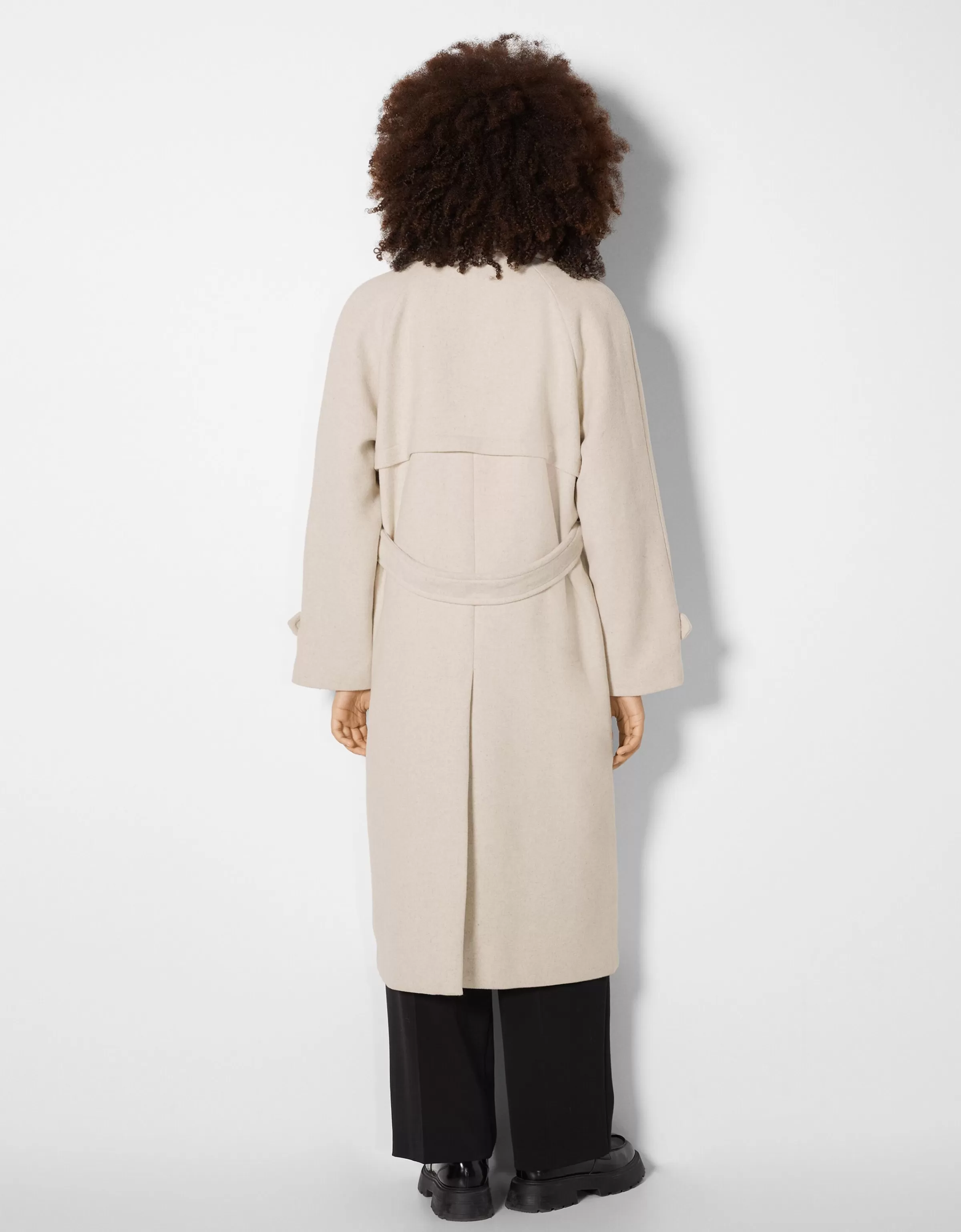 Elegante cappotto trench in lana mista - Viola intenso per uno stile moderno