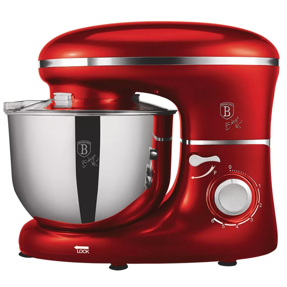 BERLINGER HAUS Frullatore Planetario Professionale, Design Elegante in Borgogna con Potenza 1300W