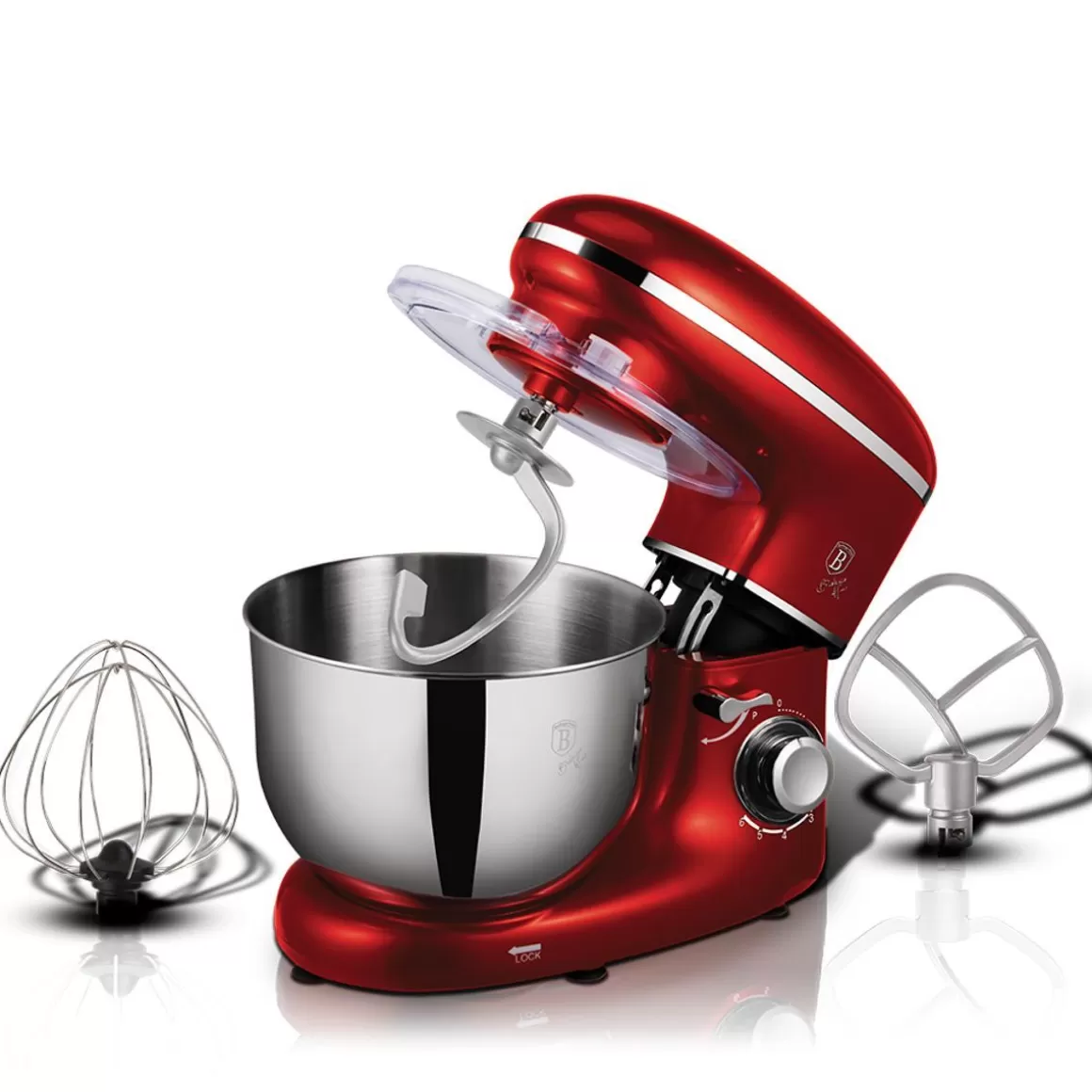 BERLINGER HAUS Frullatore Planetario Professionale, Design Elegante in Borgogna con Potenza 1300W