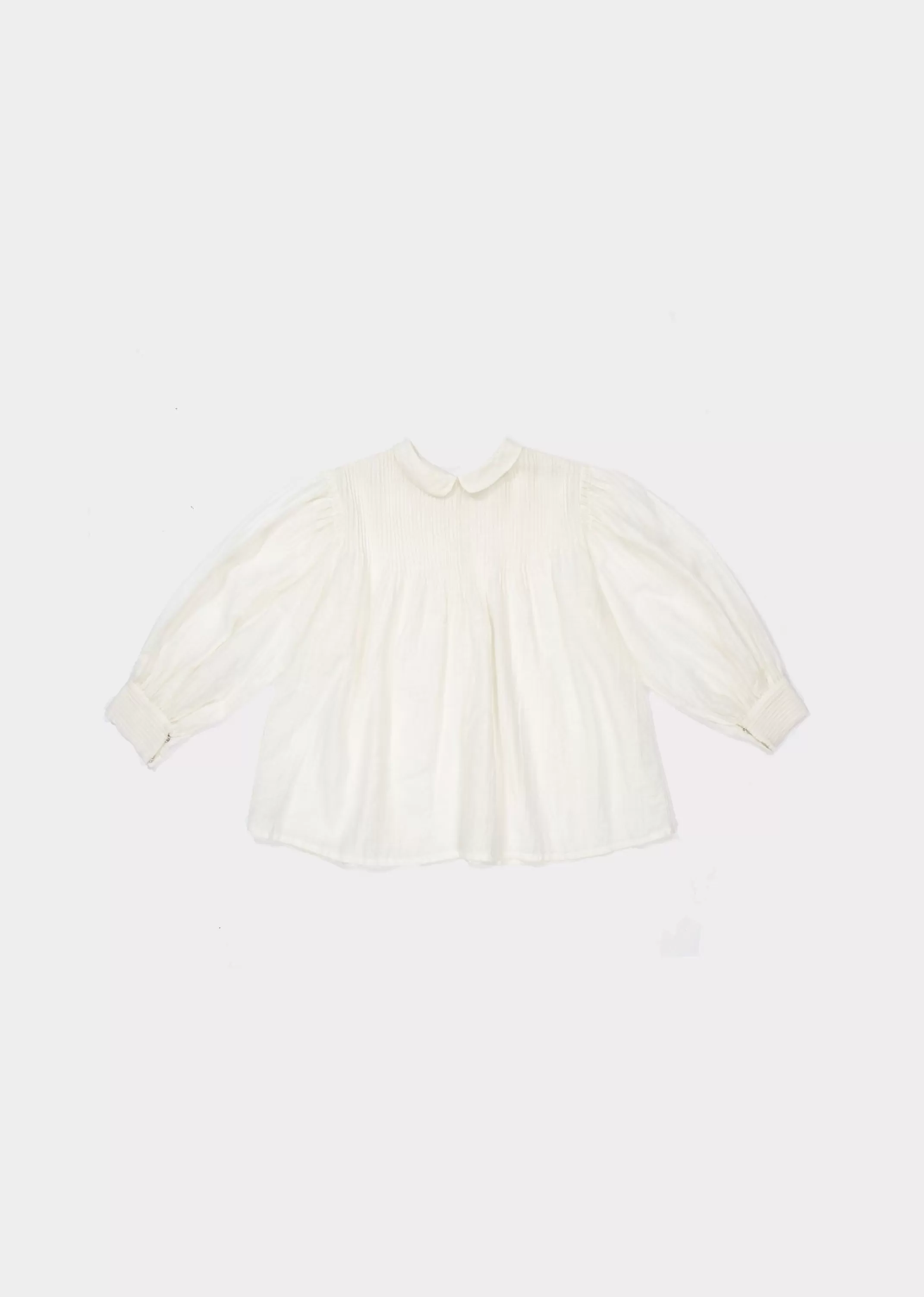 CARAMEL Top Casual con Ricamo Mimosa - Bianco Avorio Tinta Unica per Look Fresco