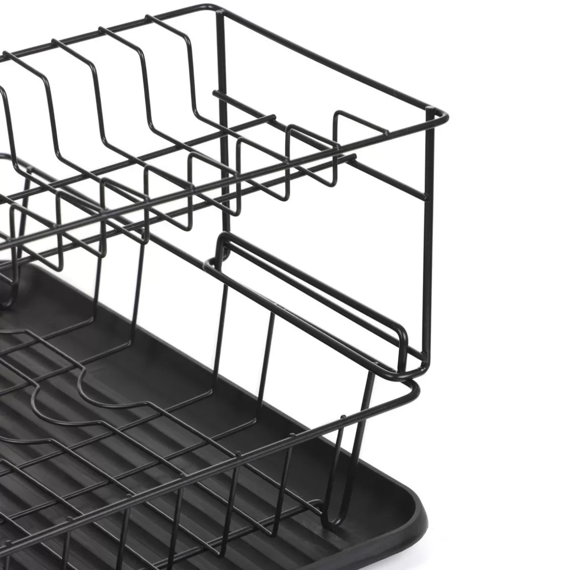HOMLA Scolapiatti Breca Nero, Design Compatto 43x31x23 cm - Ideale per Cucine Moderne, Multilivello e Pratico
