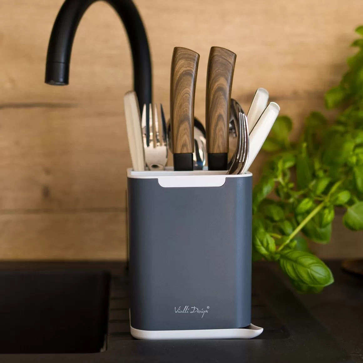 Scorriposate Livio Duo by Vialli Design - Compatto 11x11 cm, Design Funzionale per Cucina Moderna