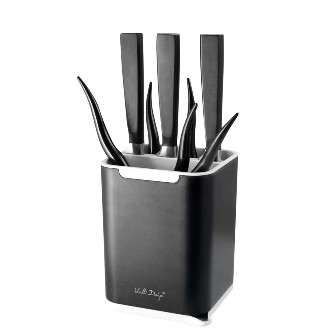 Sgocciolatoio Moderno Livio Duo per Posate - Design VIALLI, 11x11 cm, Compatto e Funzionale