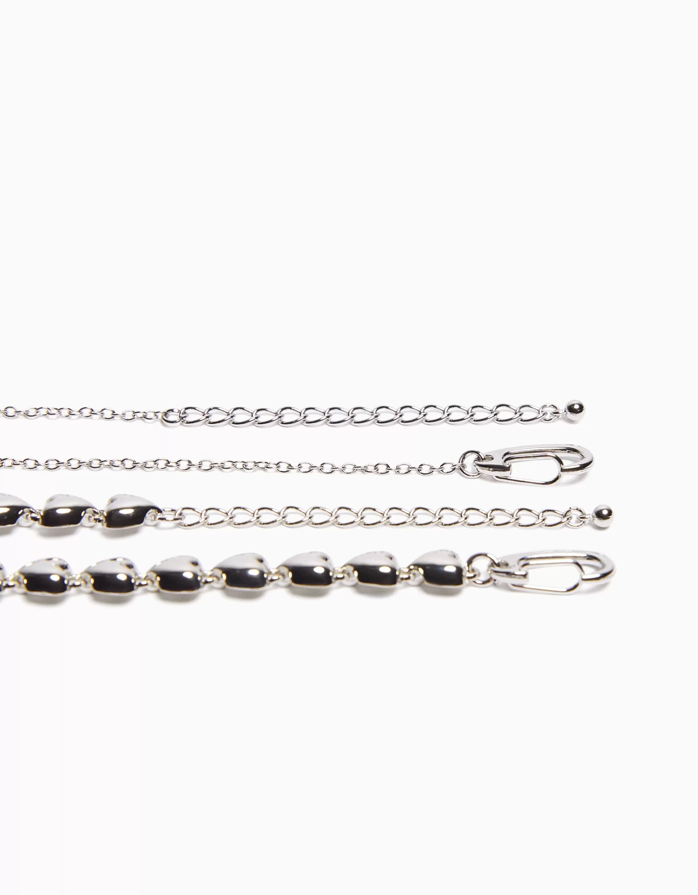 BERSHKA Amore Unico: Coppia di Collane con Cuori in Argento