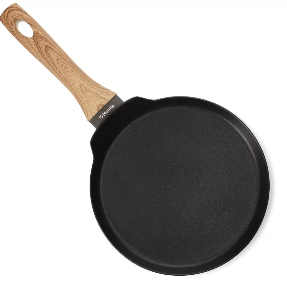 Padella Professionale Albero Nalesnikova HOMLA - Antiaderente in Ferro Colato, Perfetta per Creazioni Deliziose, Diametro 24 cm, Design Elegante Nero