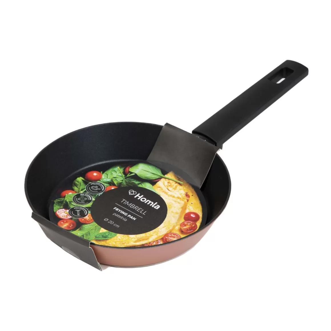 Padella Antiaderente in Ceramica Rosso Mattone, Modello Timbrell da 20 cm - HOMLA