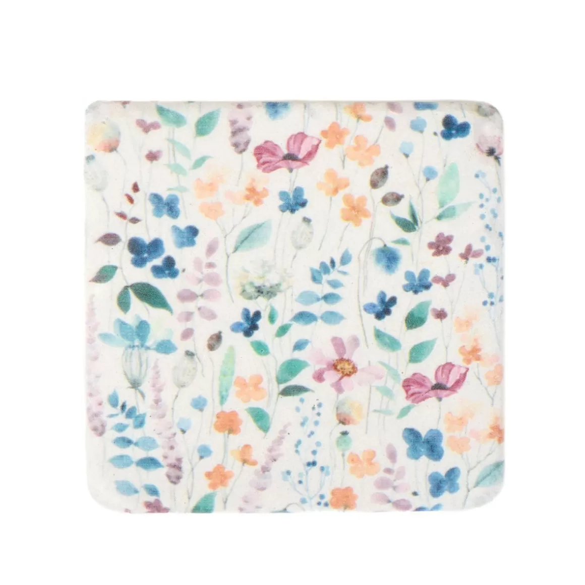 HOMLA Collection: Elegante Set di 4 Sottobicchieri in Ceramica con Decor Floreale e Foglie Delicate - Design Raffinato per la Tua Tavola